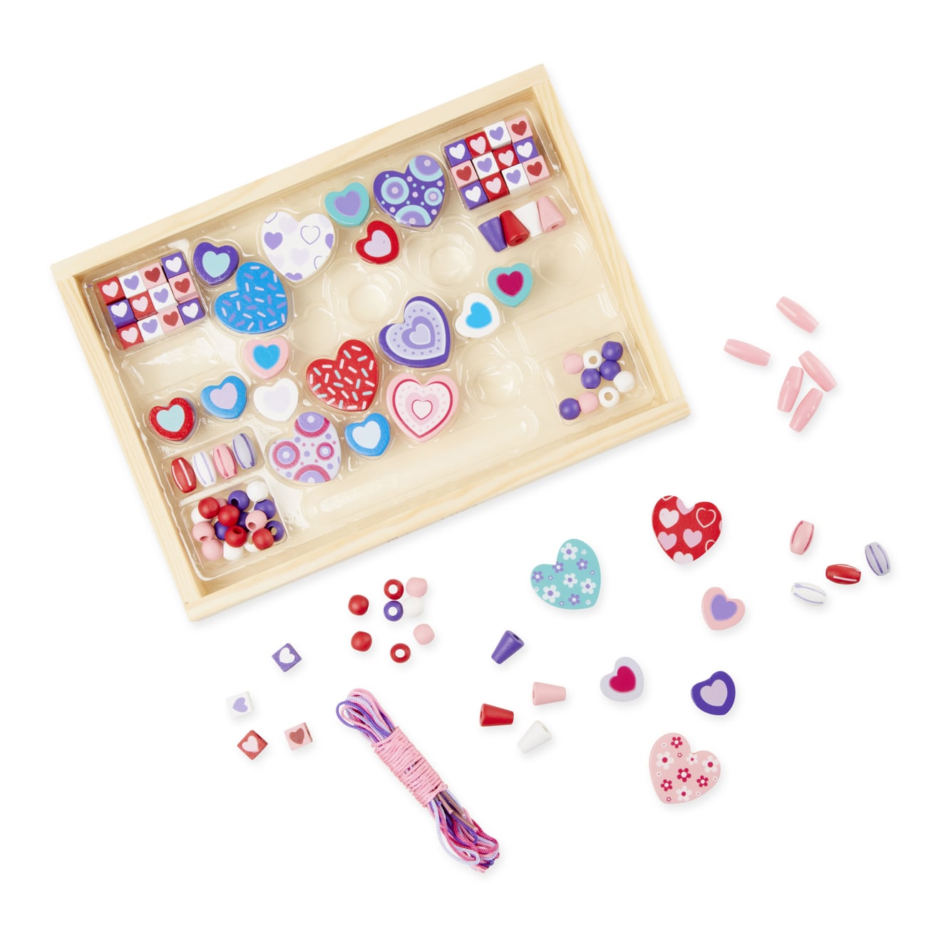 Melissa & Doug Created by Me! Heart Beads Wooden Bead Kit - Image 3