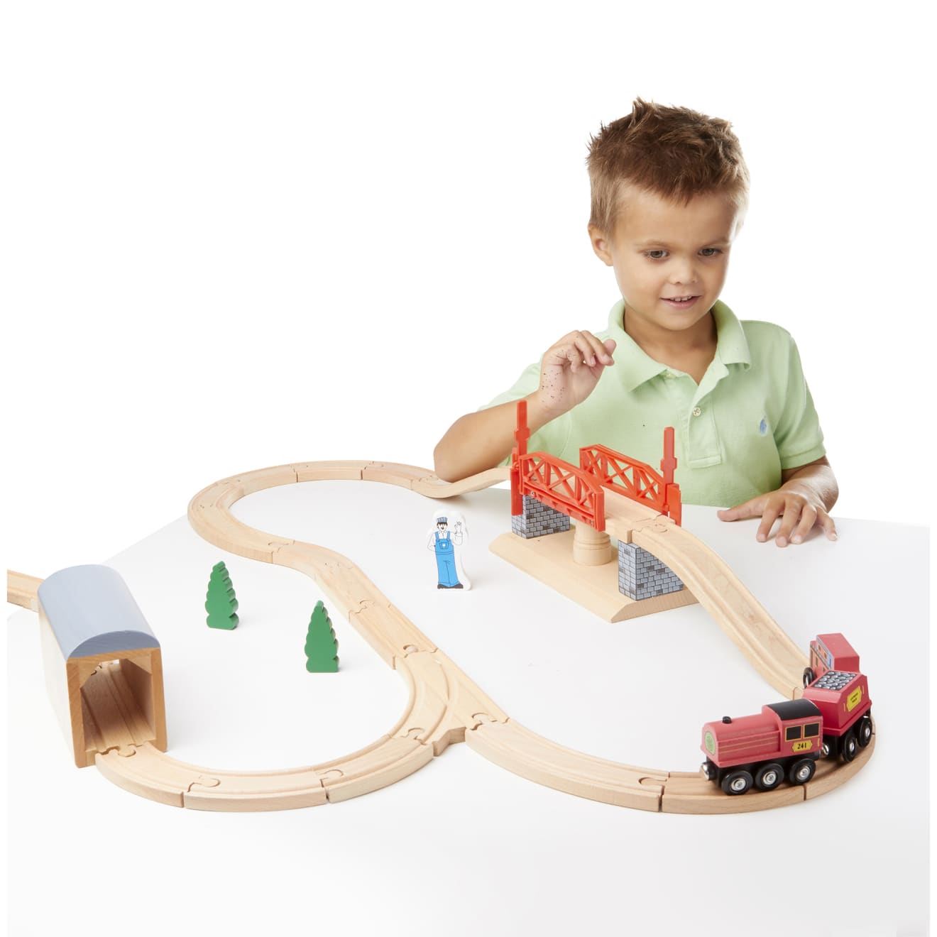 Melissa & Doug Swivel Bridge Train Set - Image 8