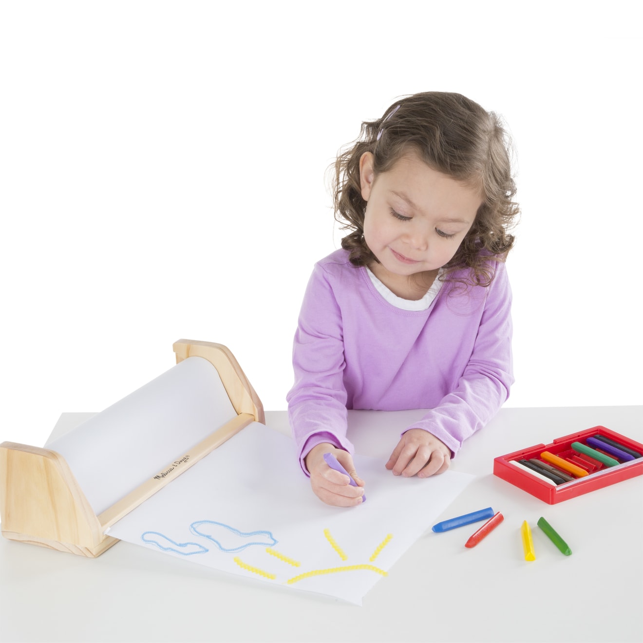 Melissa & Doug Wooden Tabletop Paper Roll Dispenser - Image 8