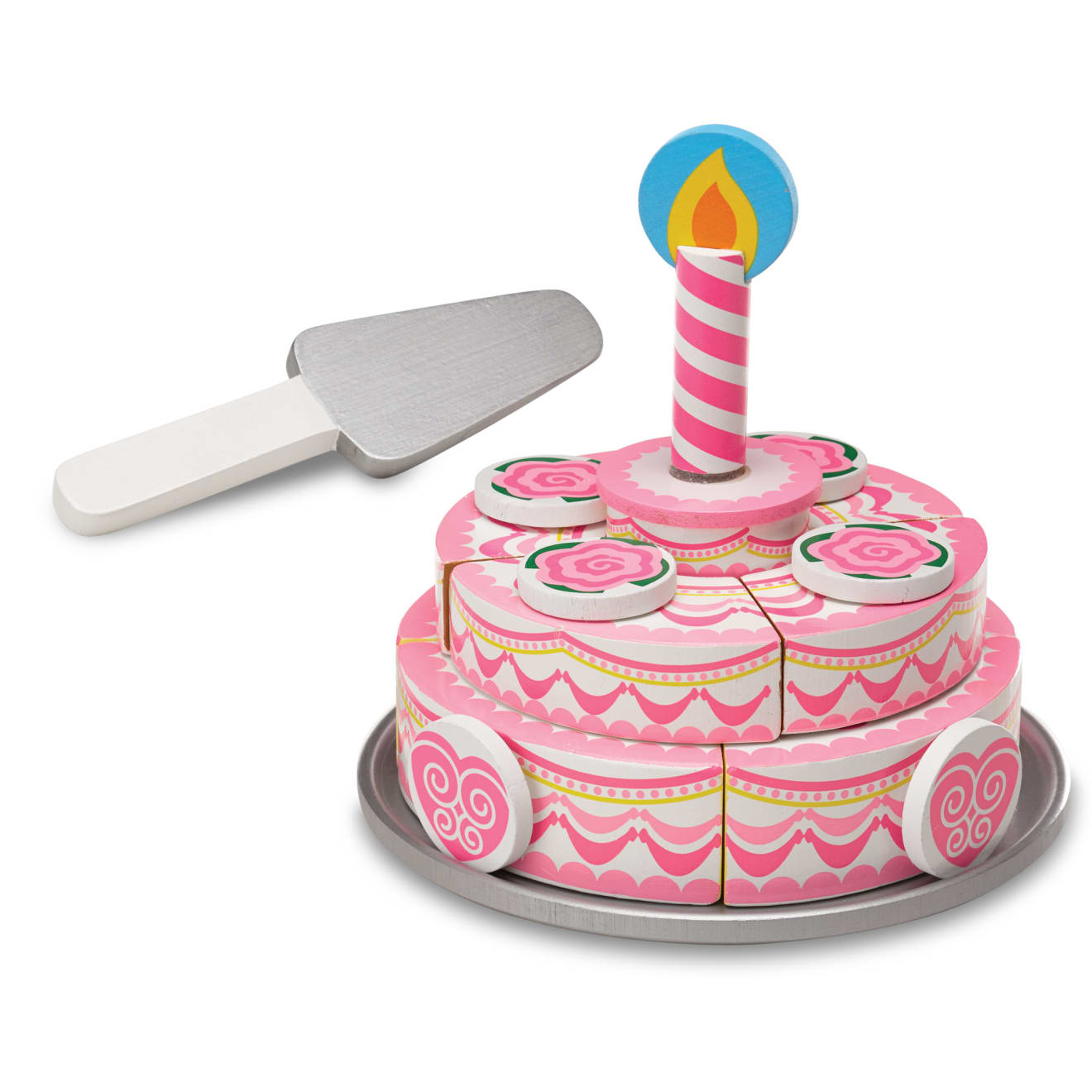 Melissa & Doug Triple-Layer Party Cake - Wooden Play Food - Image 4