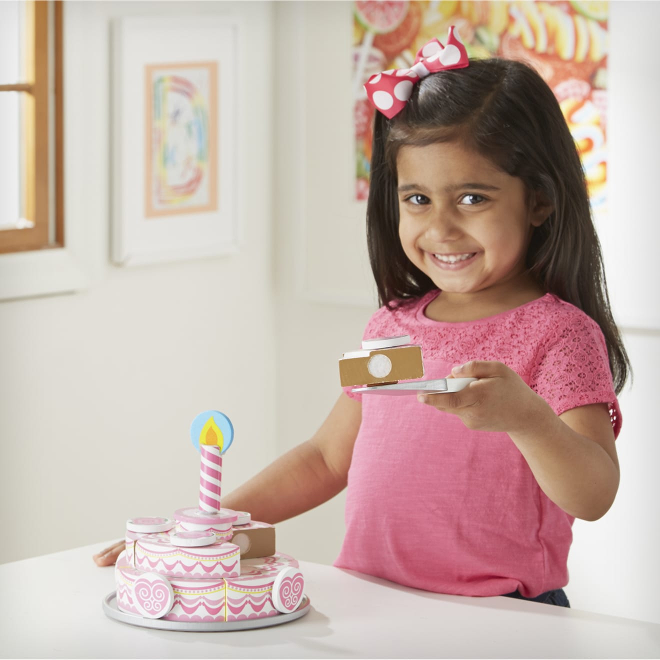 Melissa & Doug Triple-Layer Party Cake - Wooden Play Food - Image 5