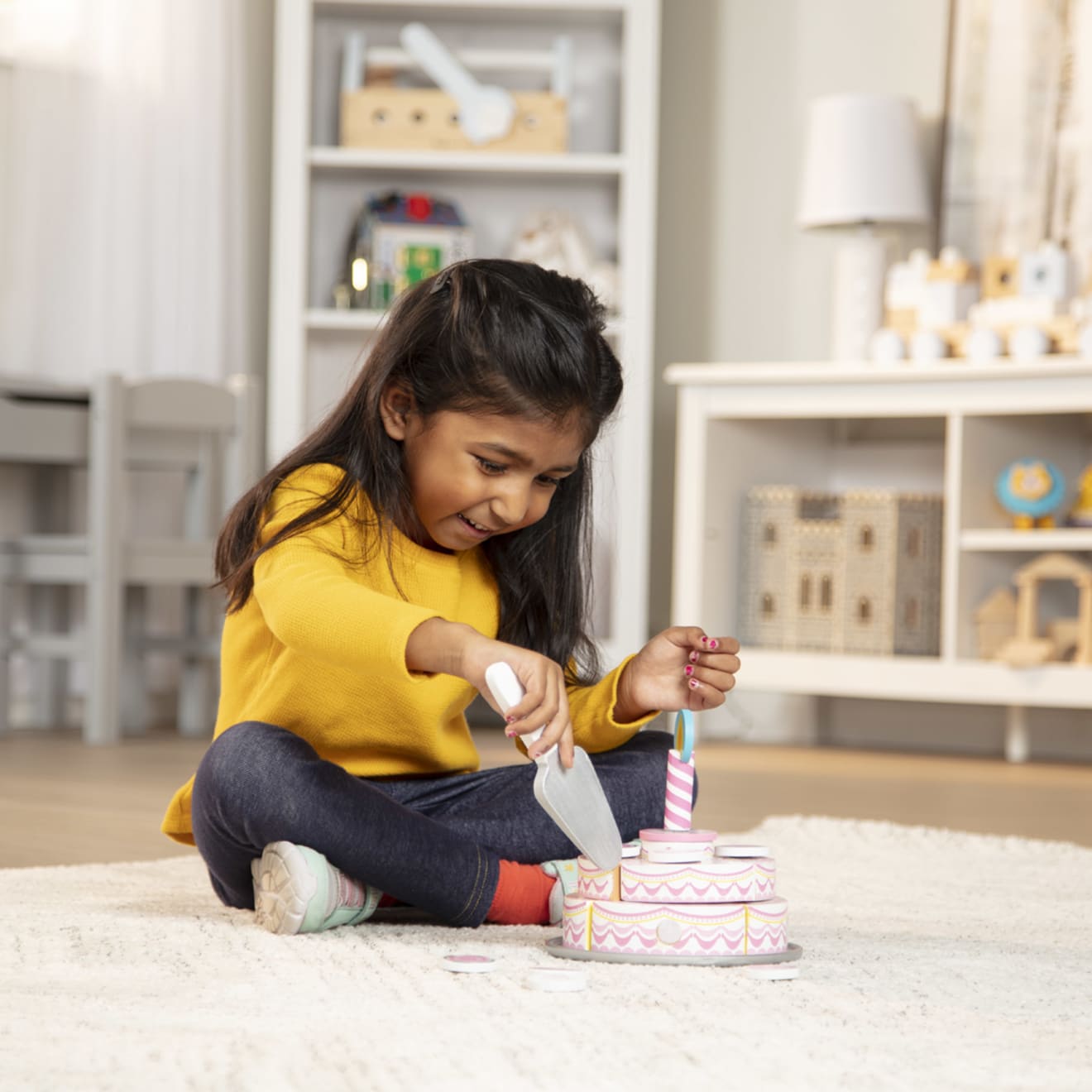 Melissa & Doug Triple-Layer Party Cake - Wooden Play Food - Image 7