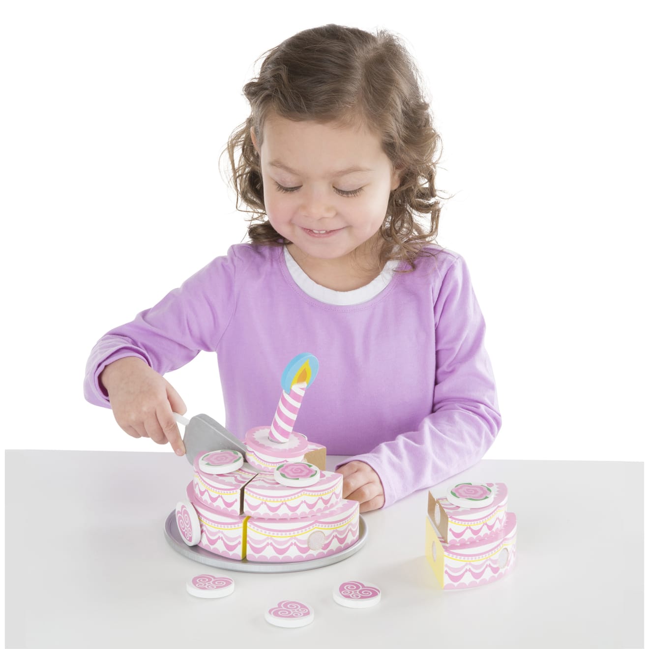 Melissa & Doug Triple-Layer Party Cake - Wooden Play Food - Image 8