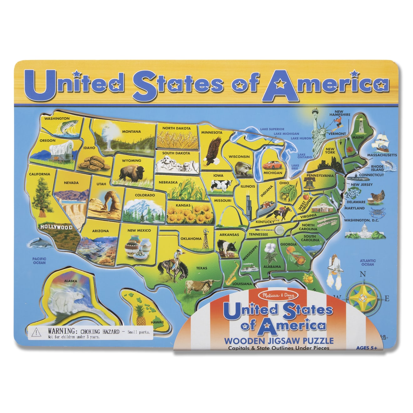 Melissa & Doug U.S.A. Map Wooden Puzzle - Image 3