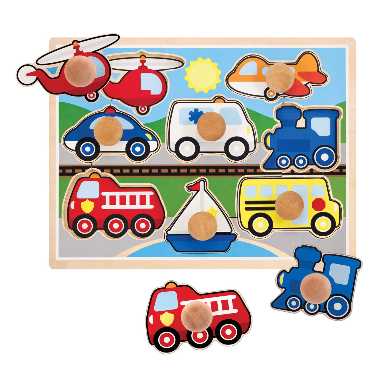 Melissa & Doug Vehicles Jumbo Knob Puzzle - 8 pieces
