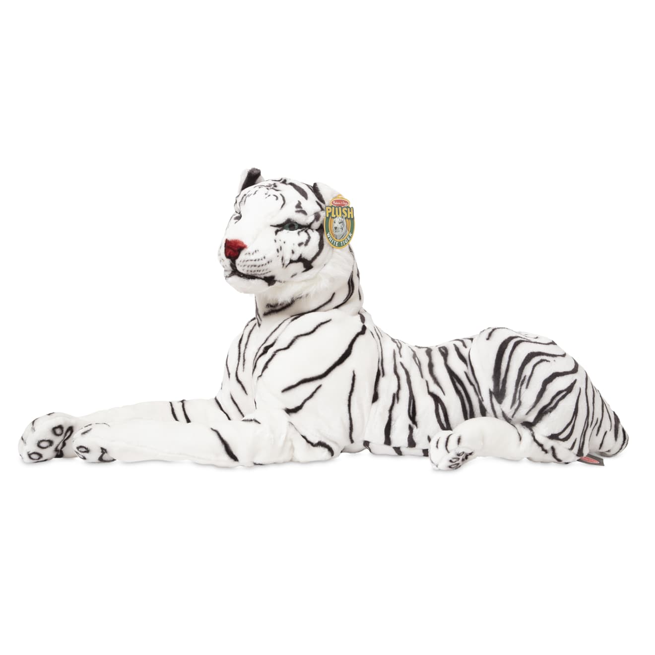 Melissa & Doug White Tiger Giant Stuffed Animal - Image 3