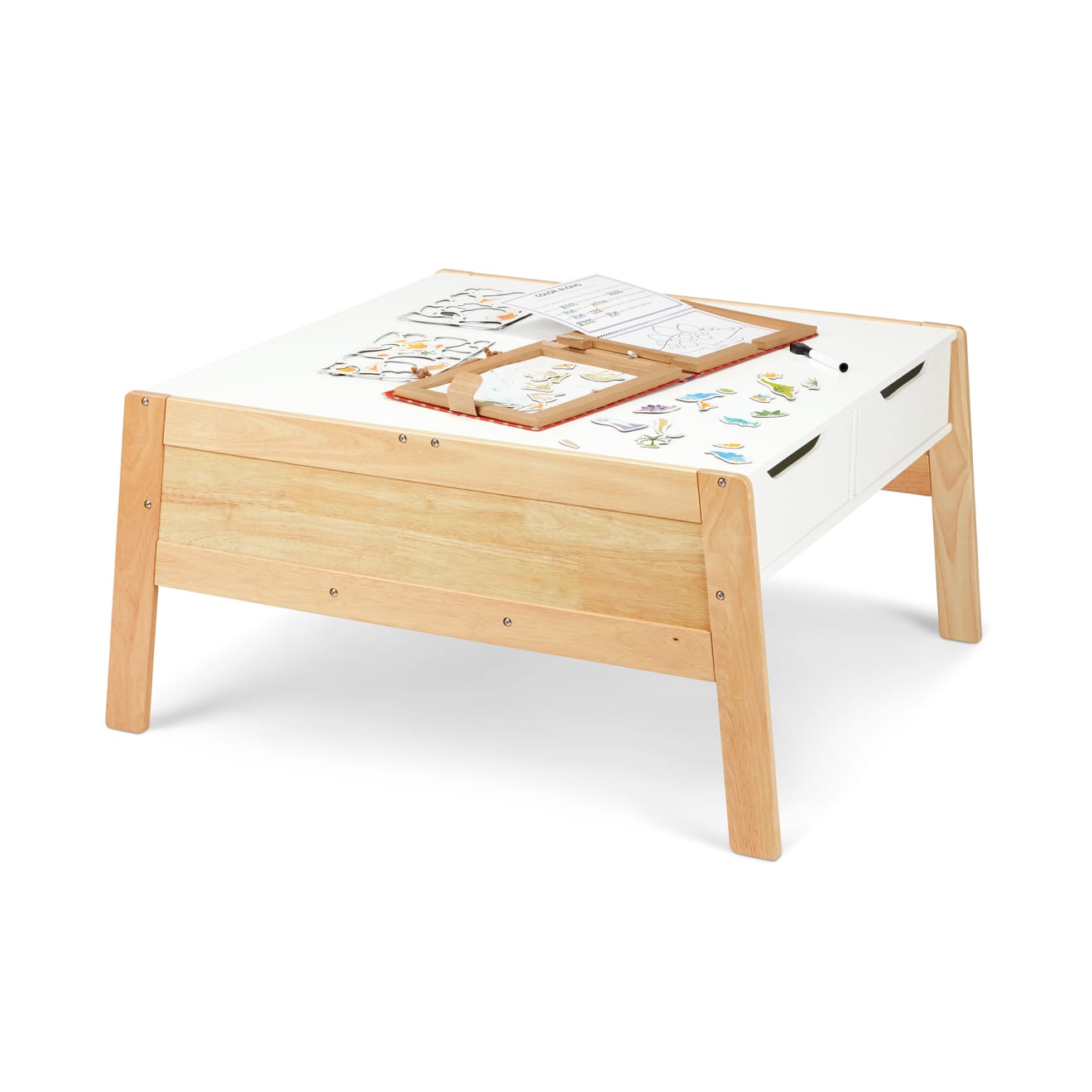 Melissa & Doug Wooden Art & Activity Table with Bins - Image 3