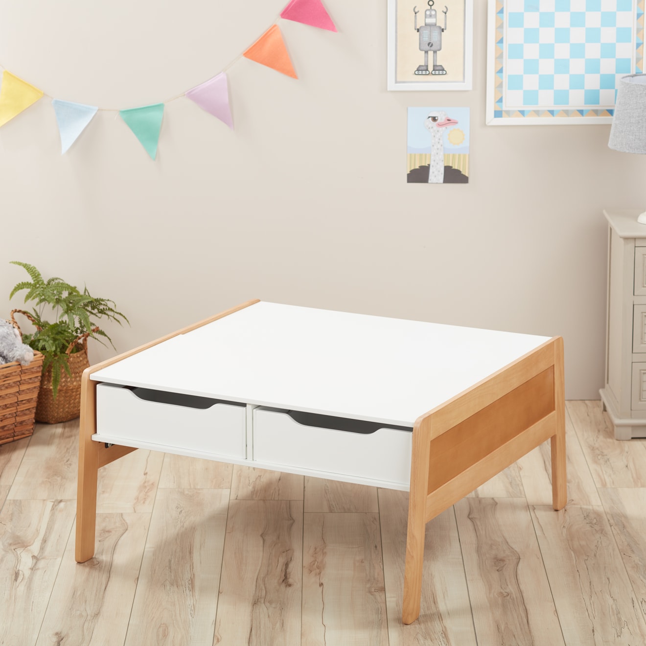 Melissa & Doug Wooden Art & Activity Table with Bins - Image 5