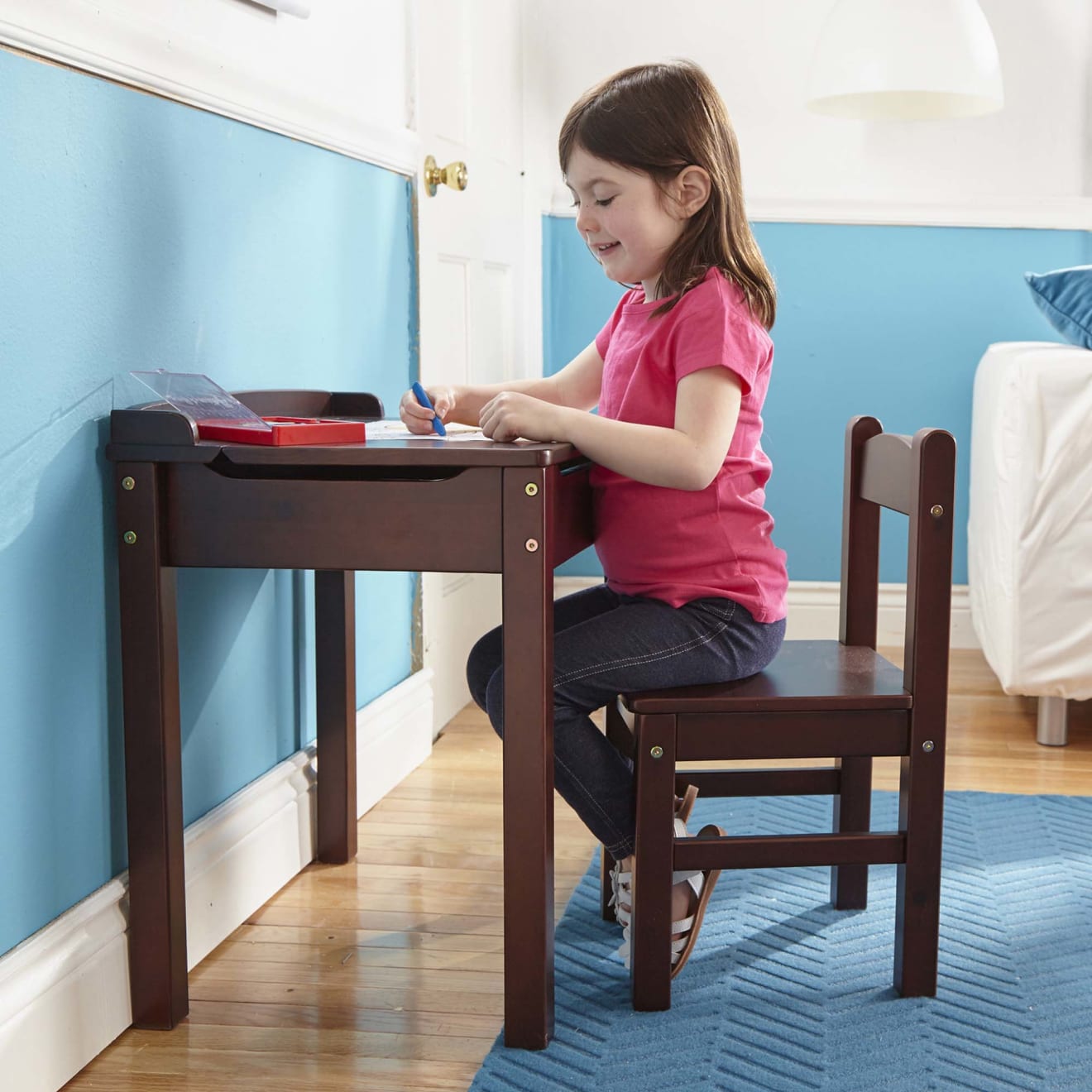 Melissa & Doug Child's Lift-Top Desk & Chair - Espresso - Image 2
