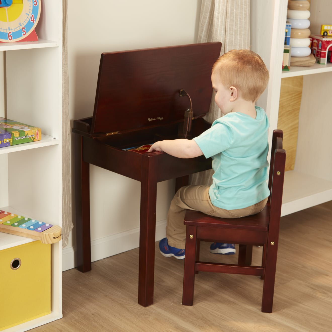 Melissa & Doug Child's Lift-Top Desk & Chair - Espresso - Image 5