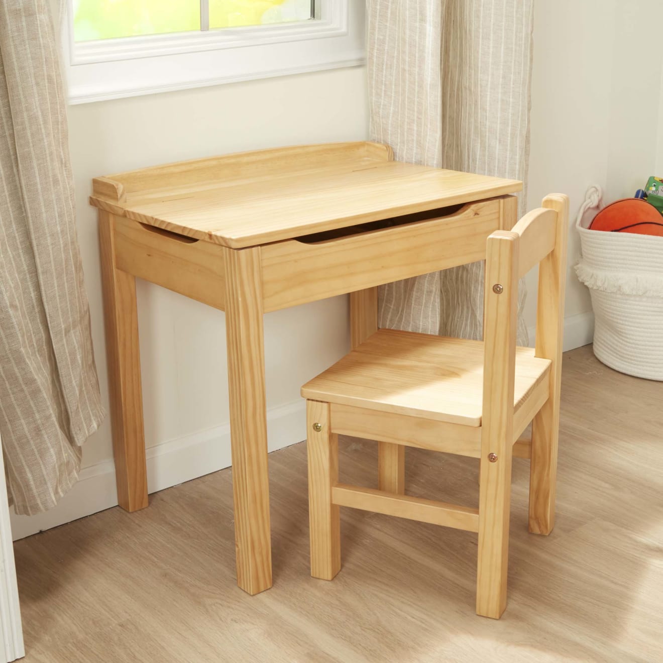 Melissa & Doug Child's Lift-Top Desk & Chair - Honey - Image 9