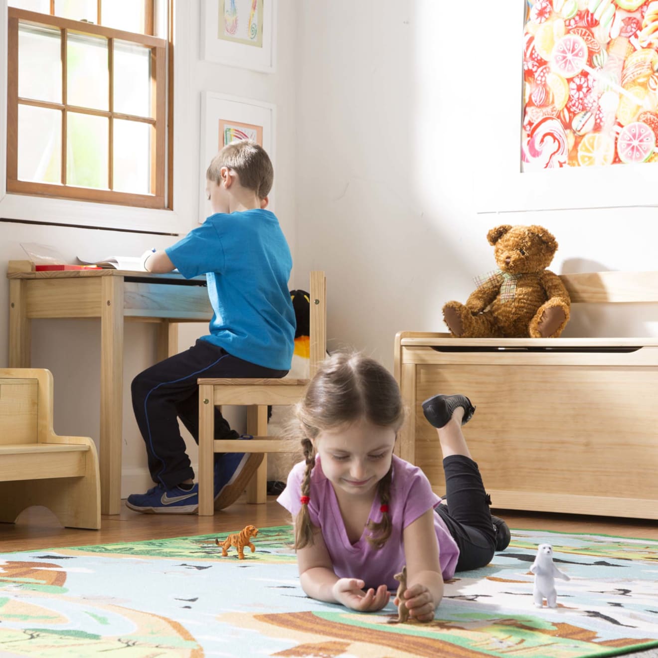Melissa & Doug Child's Lift-Top Desk & Chair - Honey - Image 7