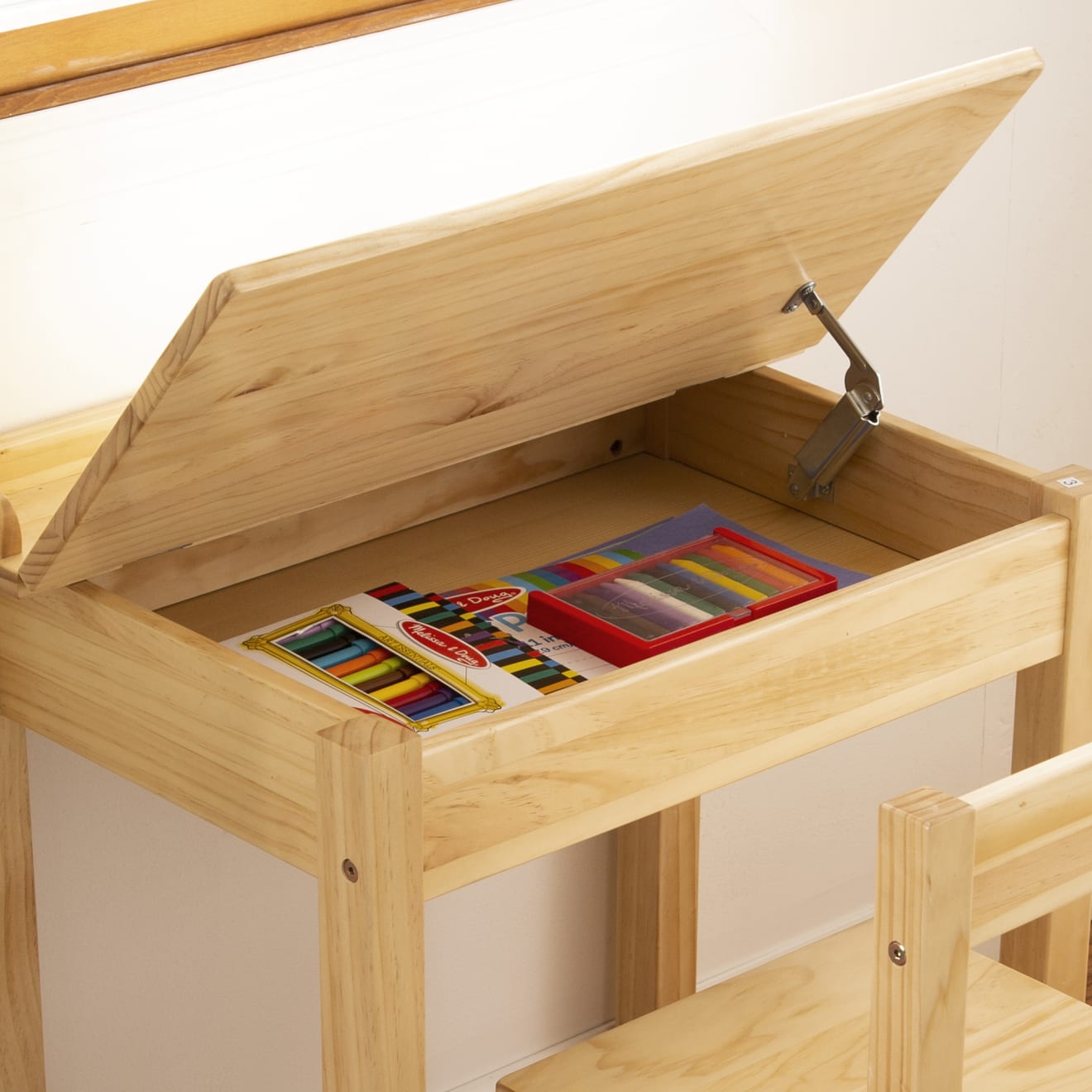 Melissa & Doug Child's Lift-Top Desk & Chair - Honey - Image 6