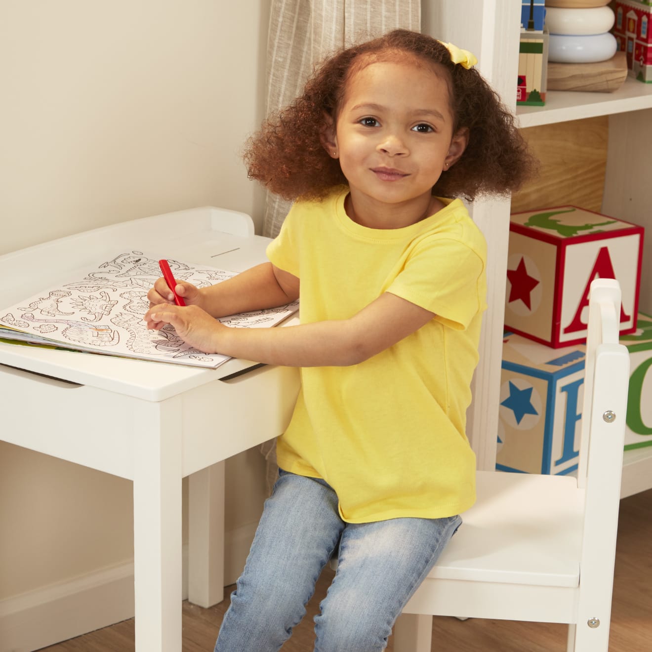 Melissa & Doug Child's Lift-Top Desk & Chair - White - Image 7