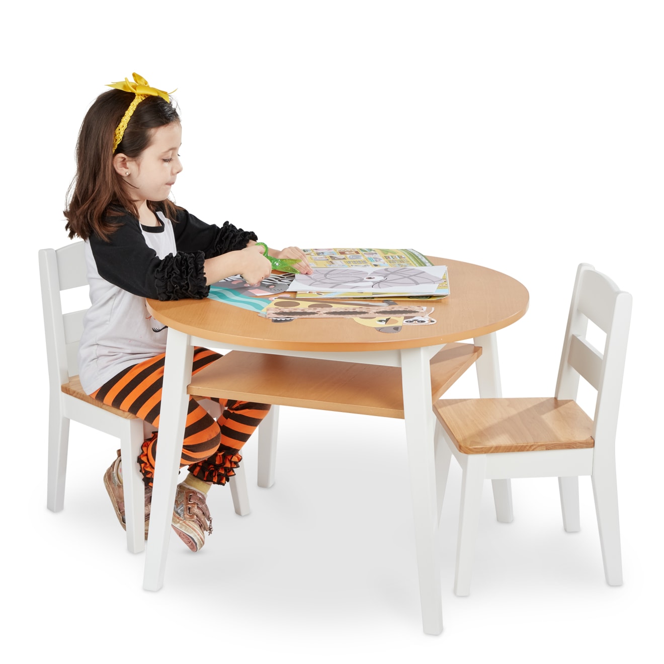Melissa & Doug Wooden Round Table & Chairs Set - Image 7