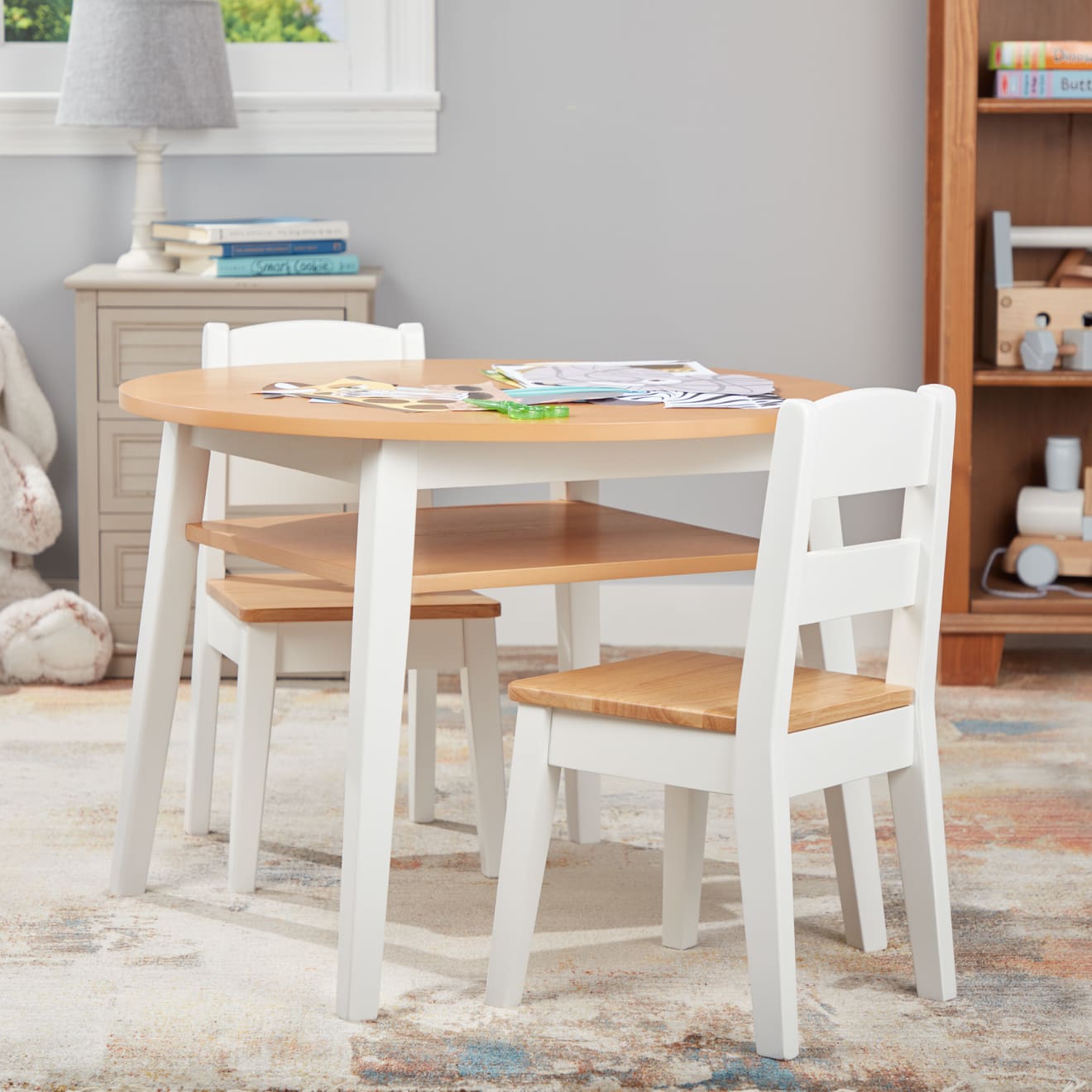 Melissa & Doug Wooden Round Table & Chairs Set - Image 8