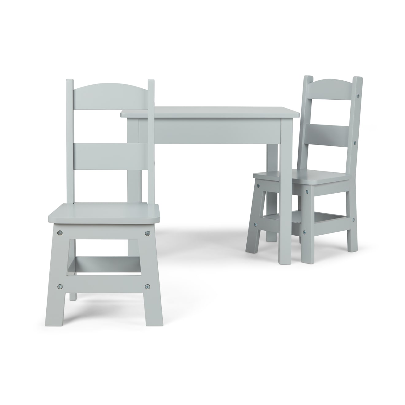 Melissa & Doug Wooden Table & 2 Chairs - Gray - Image 3