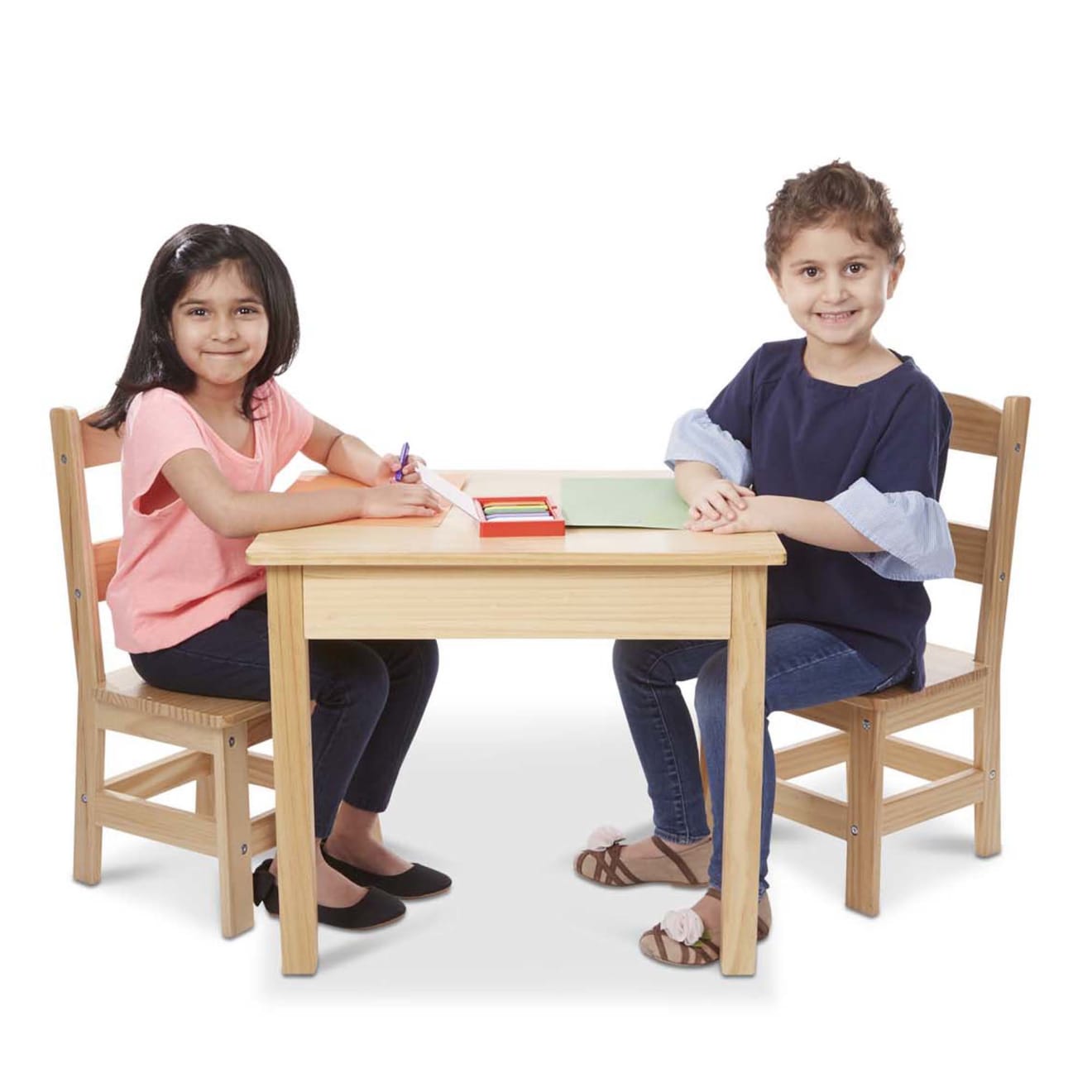 Melissa & Doug Wooden Table & Chairs - Natural - Image 7