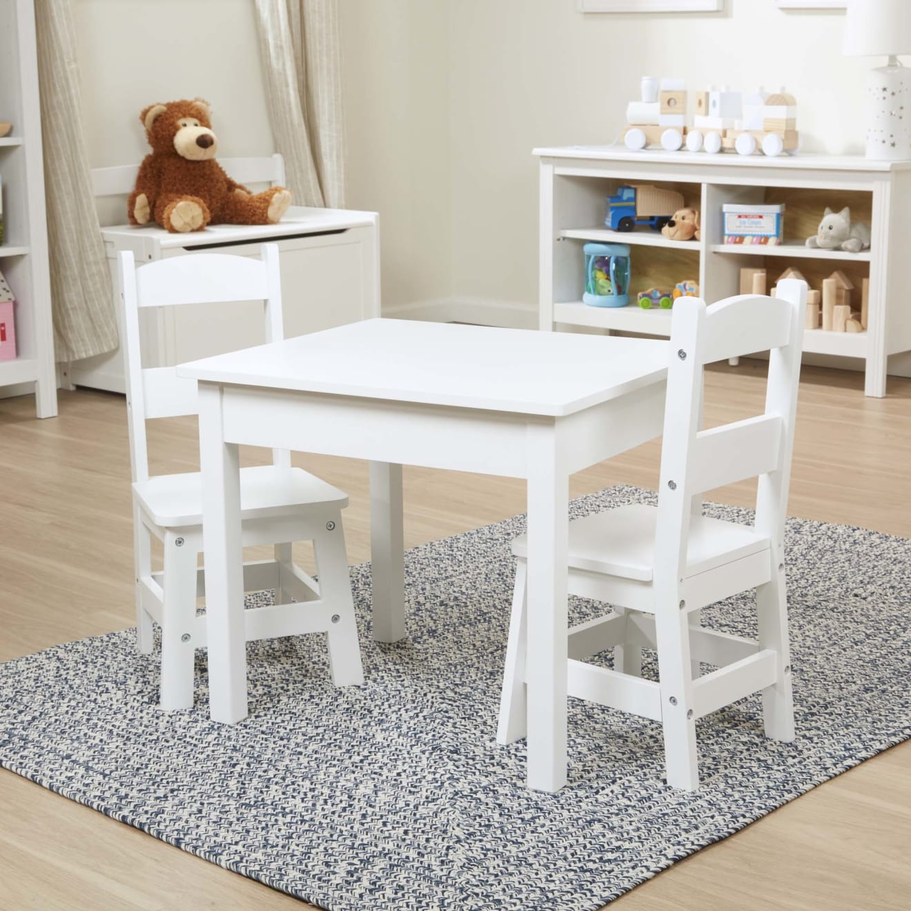 Melissa & Doug Wooden Table & Chairs - White - Image 9