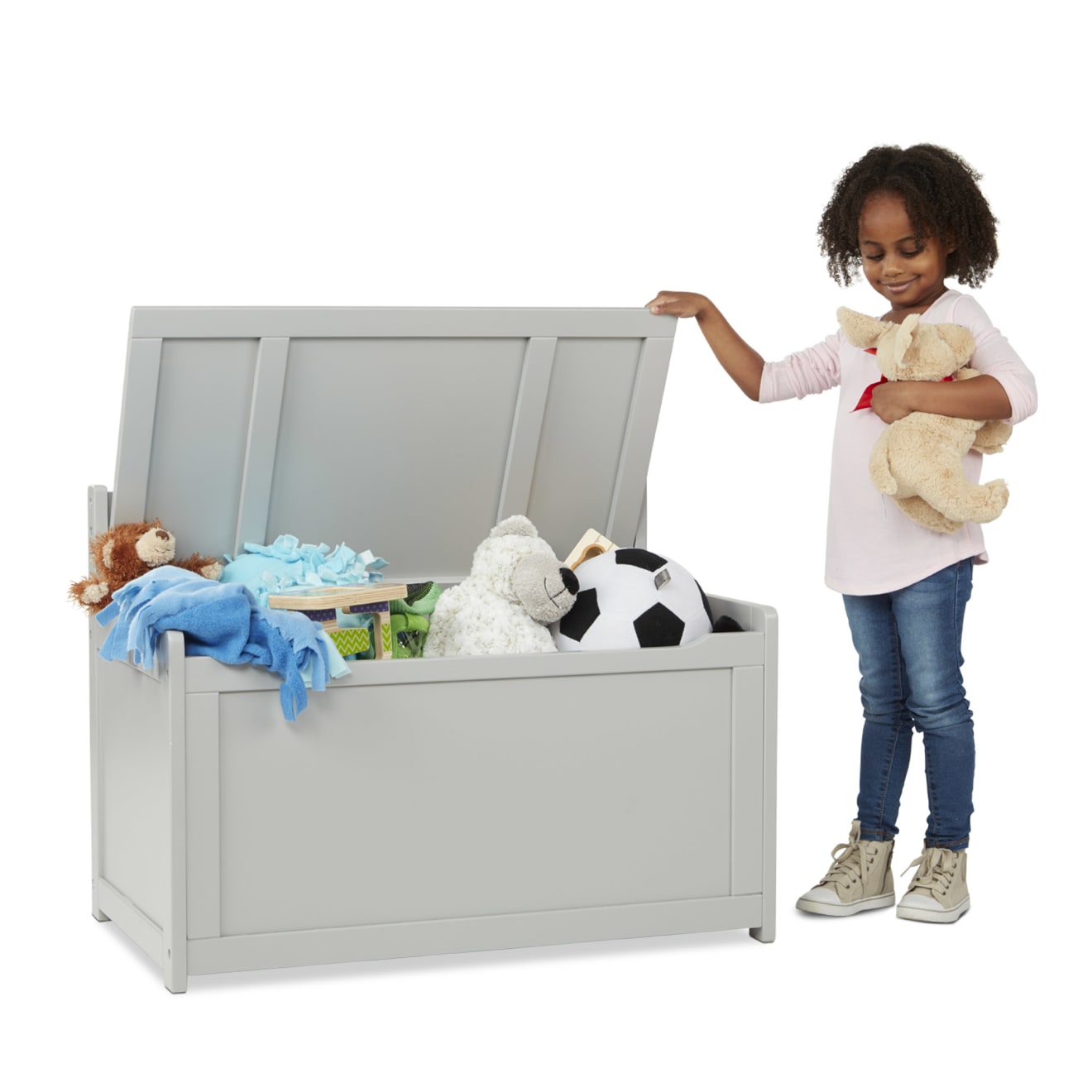 Melissa & Doug Wooden Toy Chest (Gray) - Image 8