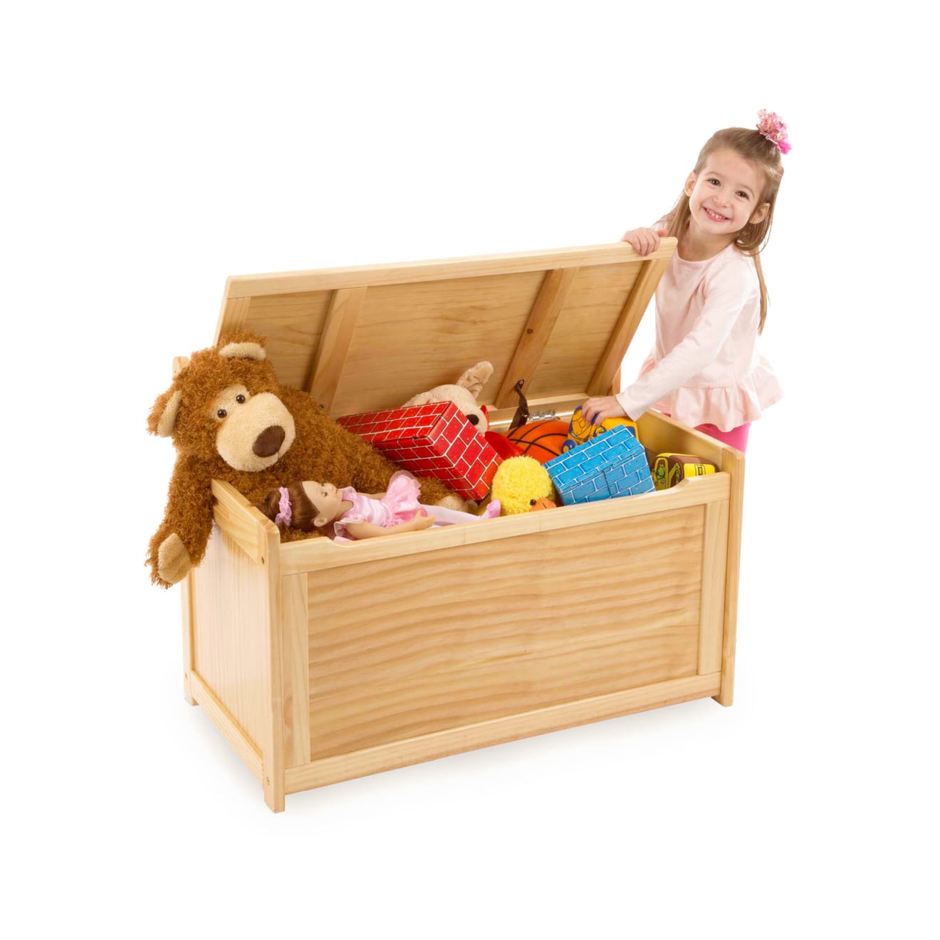 Melissa & Doug Wooden Toy Chest (Honey) - Image 3