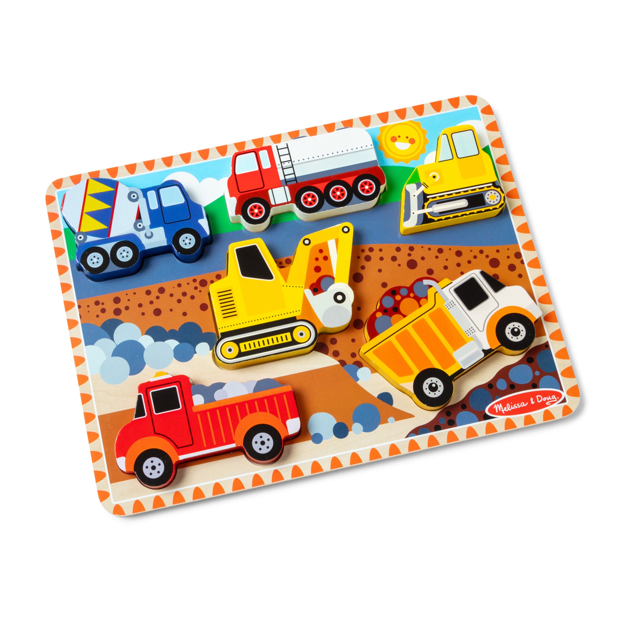 Melissa & Doug Construction Chunky Puzzle - 6 Pieces