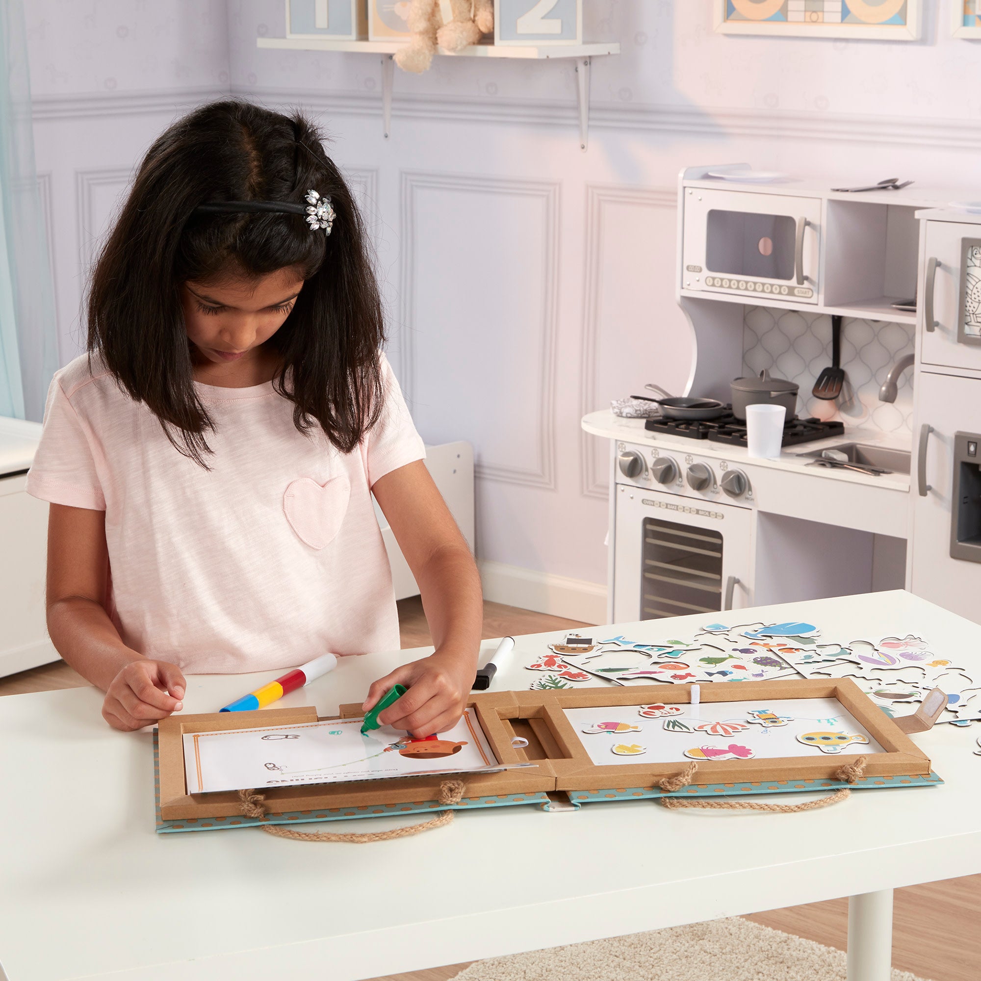 Melissa & Doug Natural Play: Play, Draw, Create Reusable Drawing & Magnet Kit ?C Ocean - Image 5