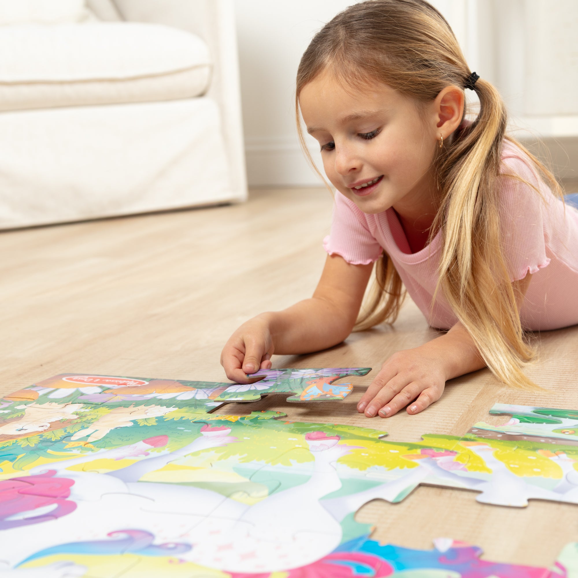 Melissa & Doug Glow-in-the-Dark Unicorn Floor Puzzle - 48 Pieces - Image 6