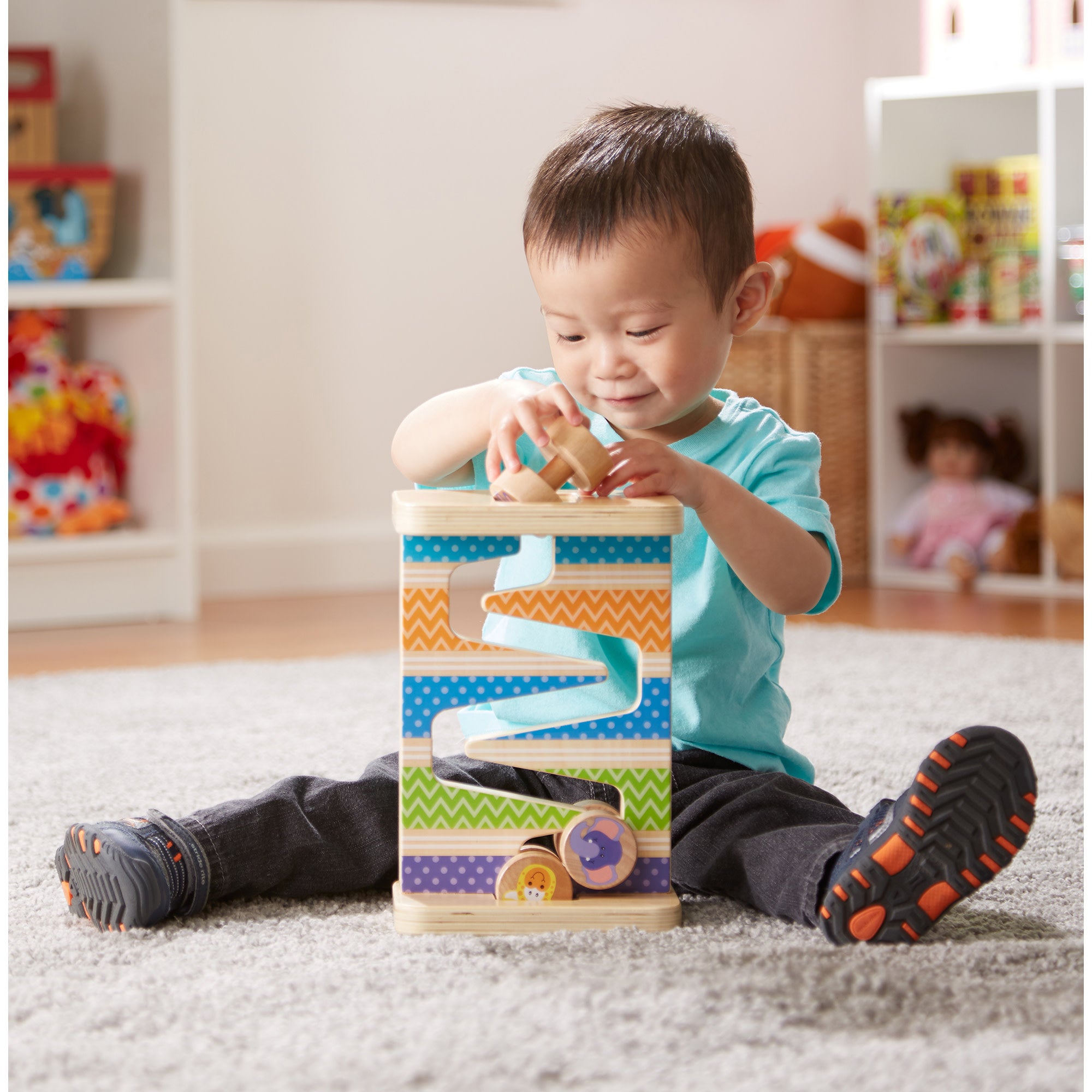 Melissa & Doug First Play Wooden Safari Zig-Zag Tower - Image 5