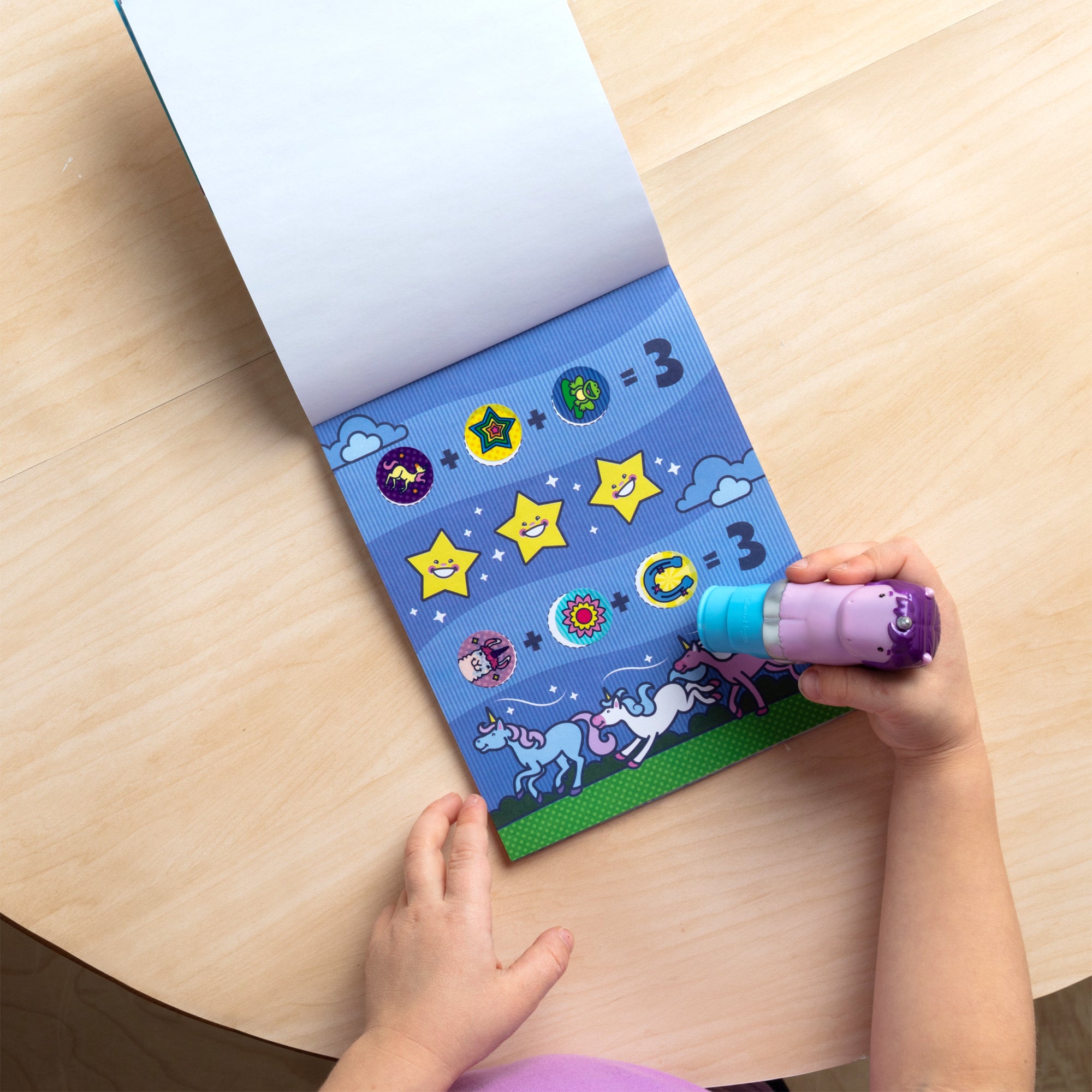 Melissa & Doug Sticker WOW!? Activity Pad & Sticker Stamper - Purple Unicorn - Image 6
