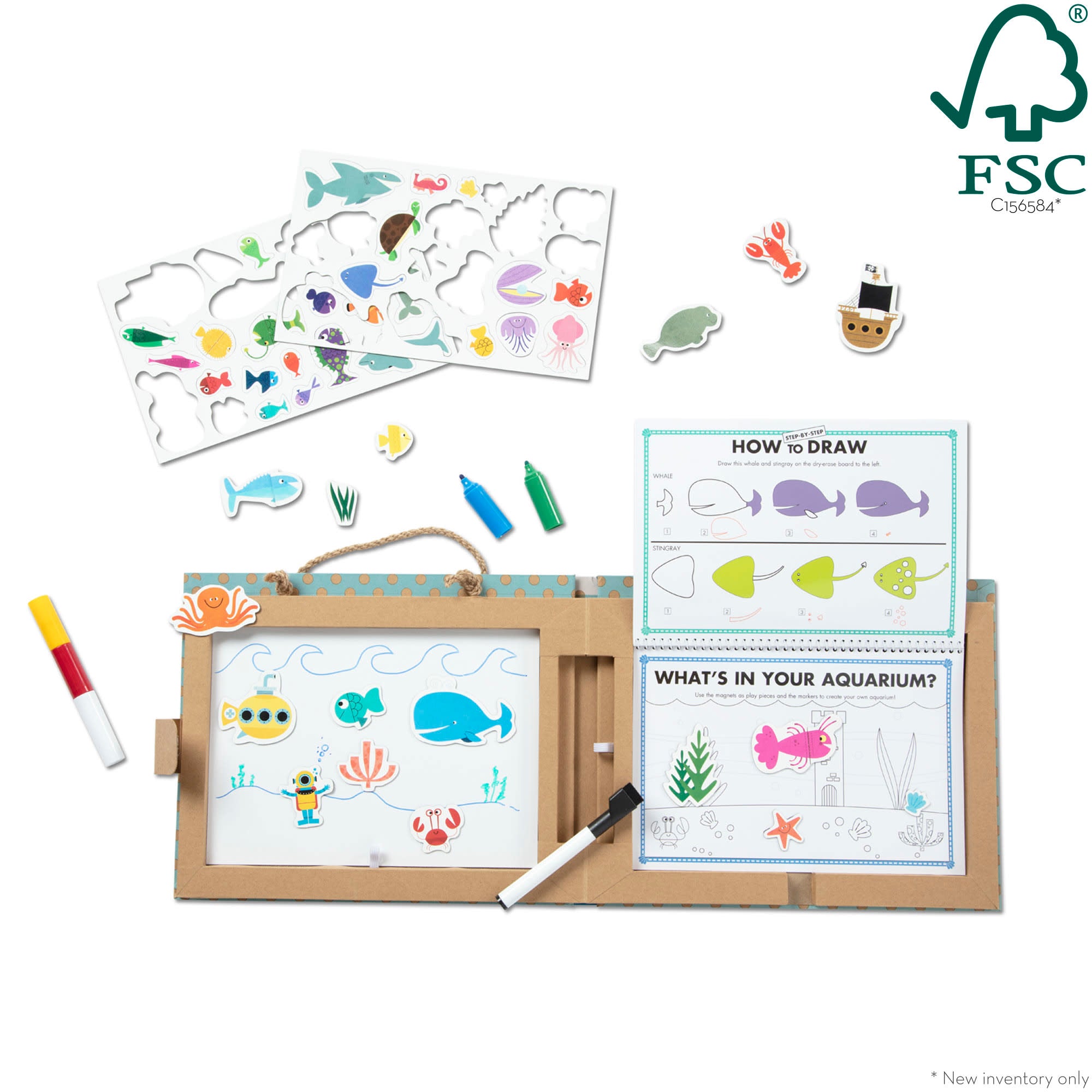 Melissa & Doug Natural Play: Play, Draw, Create Reusable Drawing & Magnet Kit ?C Ocean - Image 3