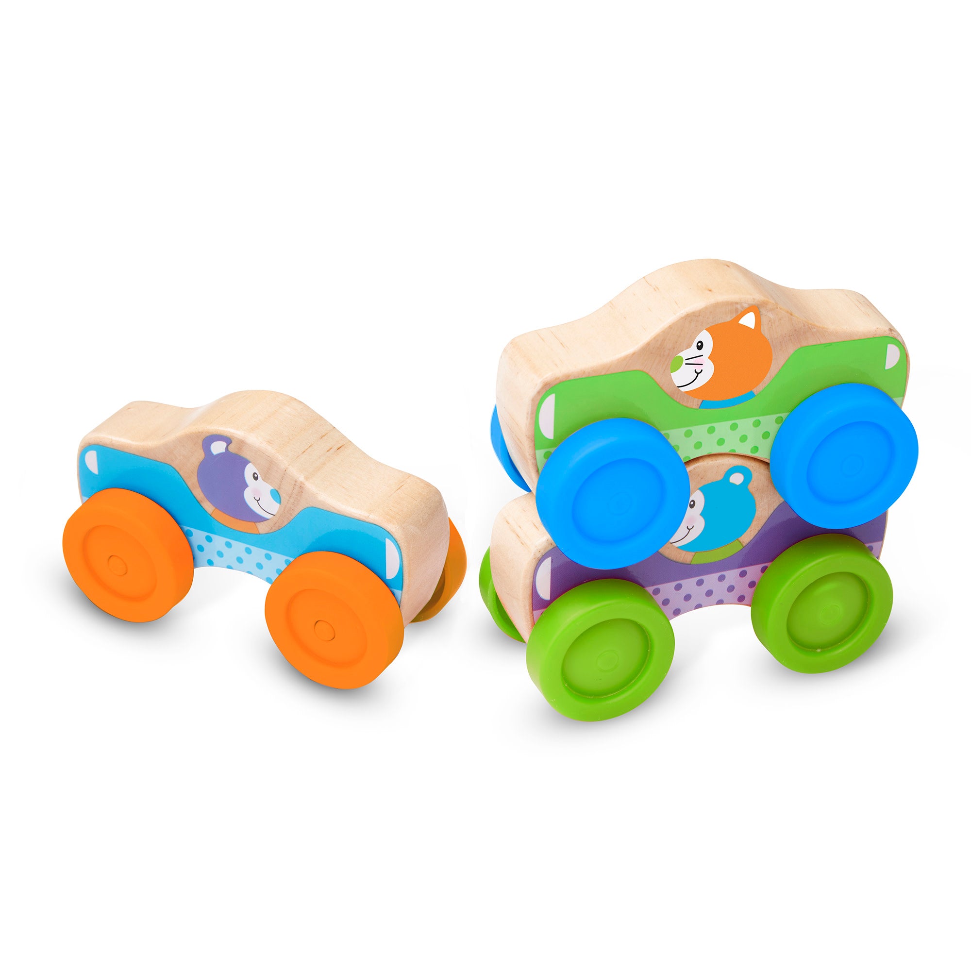 Melissa & Doug Wooden Animal Stacking Cars - Image 9