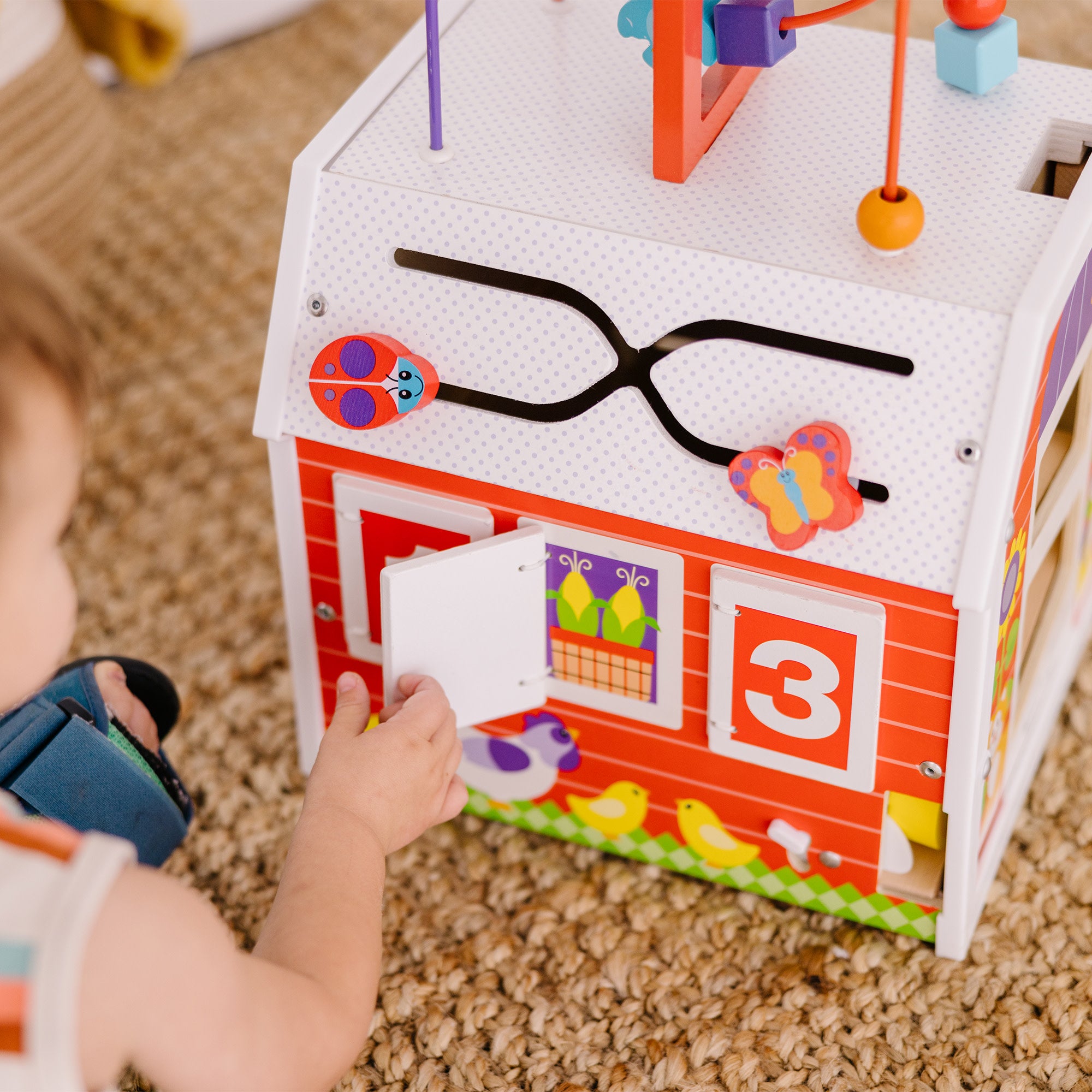 Melissa & Doug First Play Slide, Sort & Roll Activity Barn - Image 6