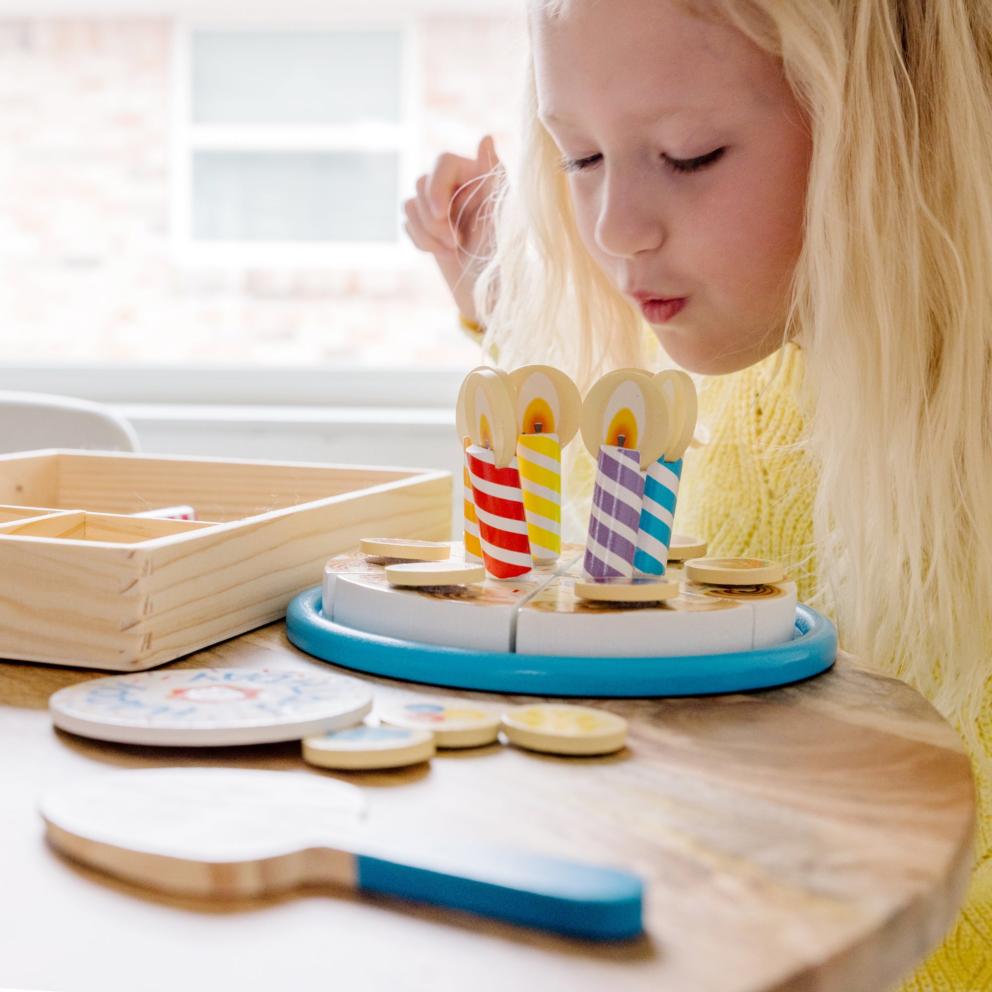 Melissa & Doug Wooden Birthday Cake Play Set - Image 8