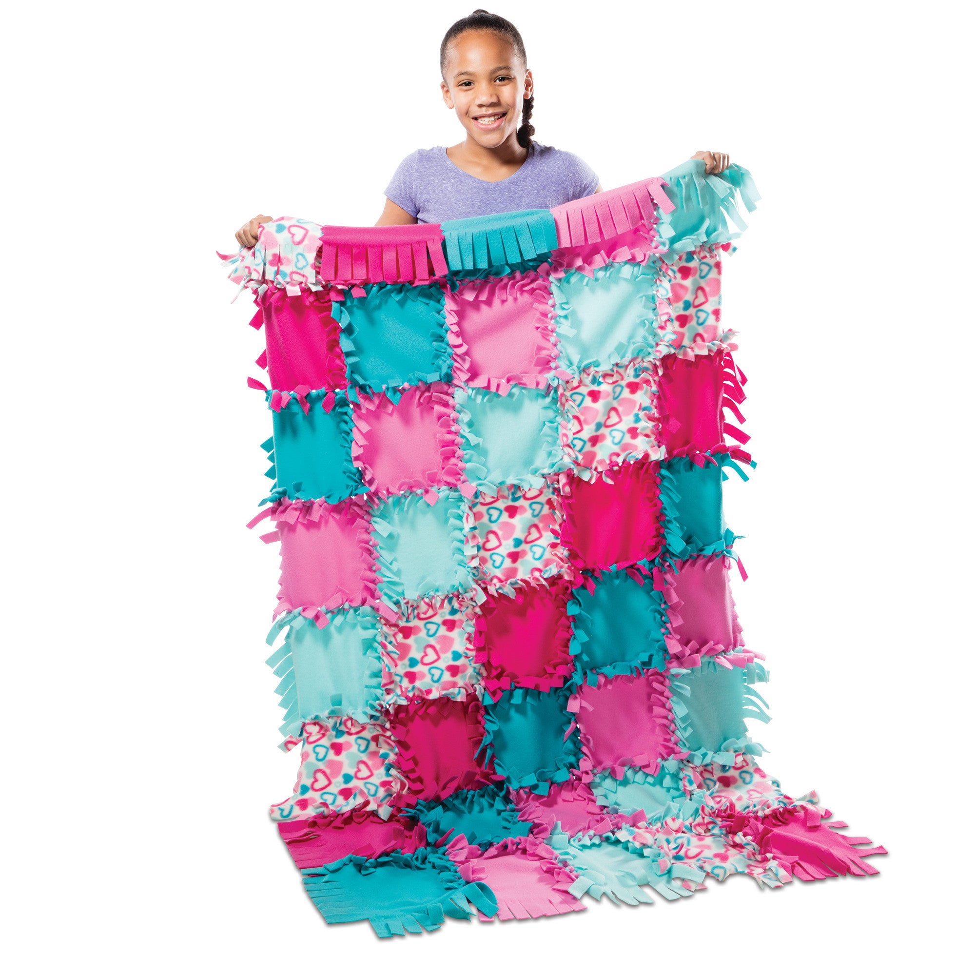 Melissa & Doug Created by Me!? Heart Fleece Blanket No-Sew Craft Kit - Image 3