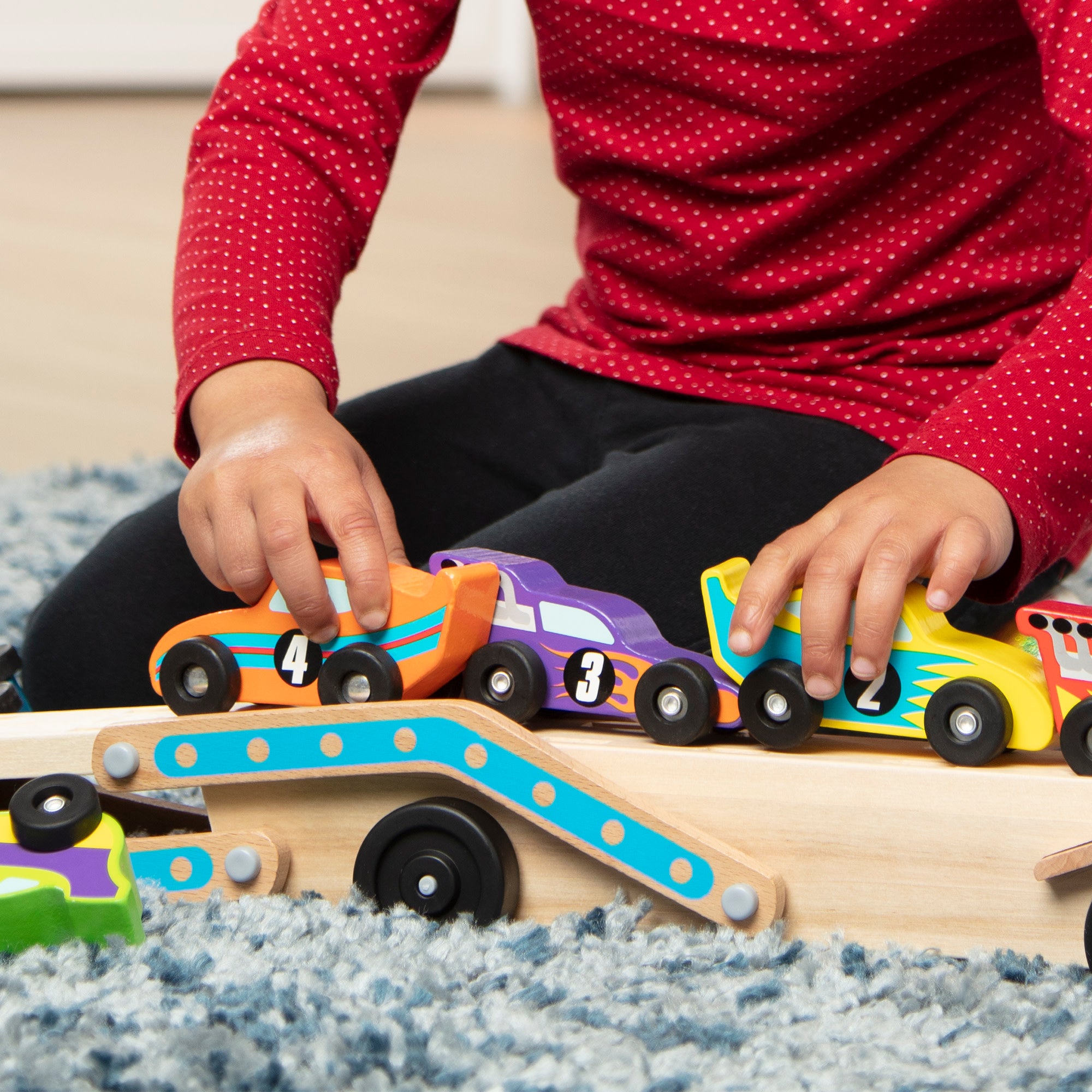 Melissa & Doug Mega Race Car Carrier - Image 9
