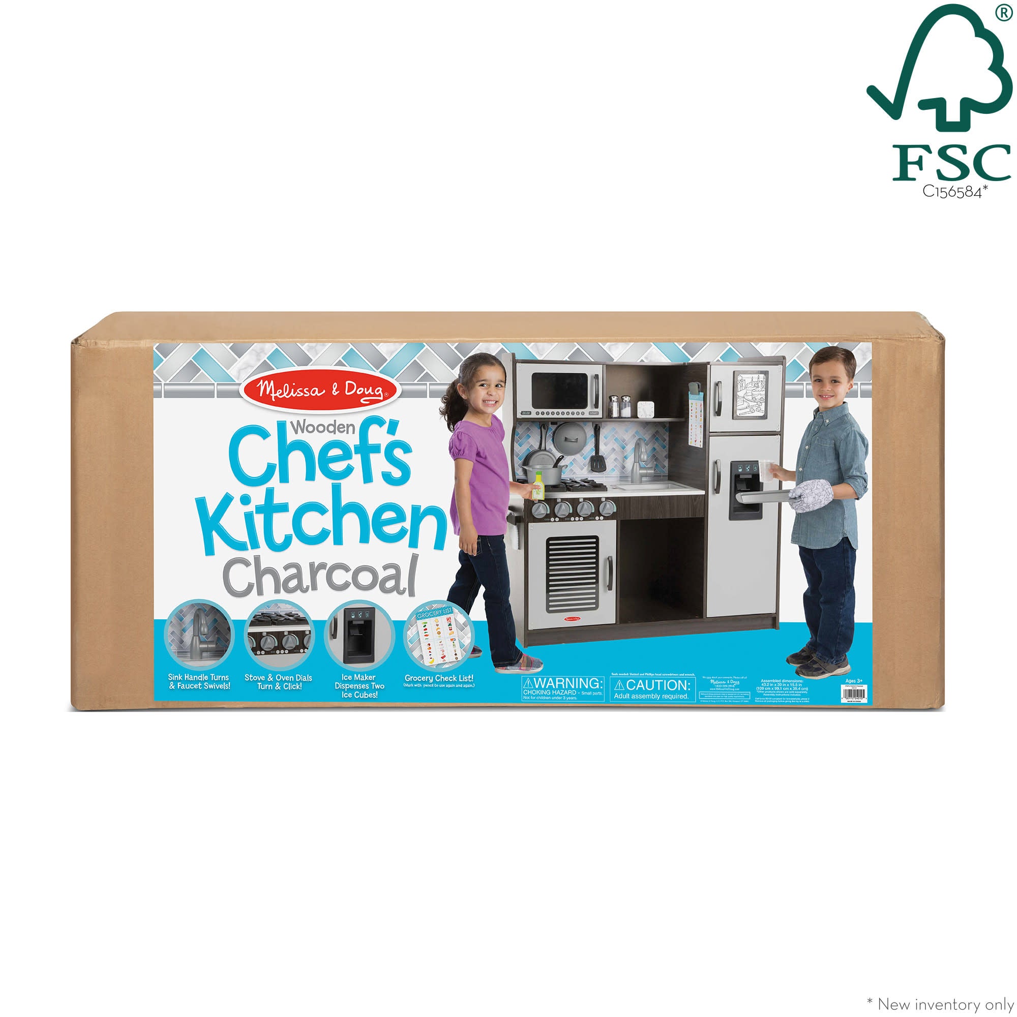 Melissa & Doug Wooden Chef's Kitchen - Charcoal - Image 3