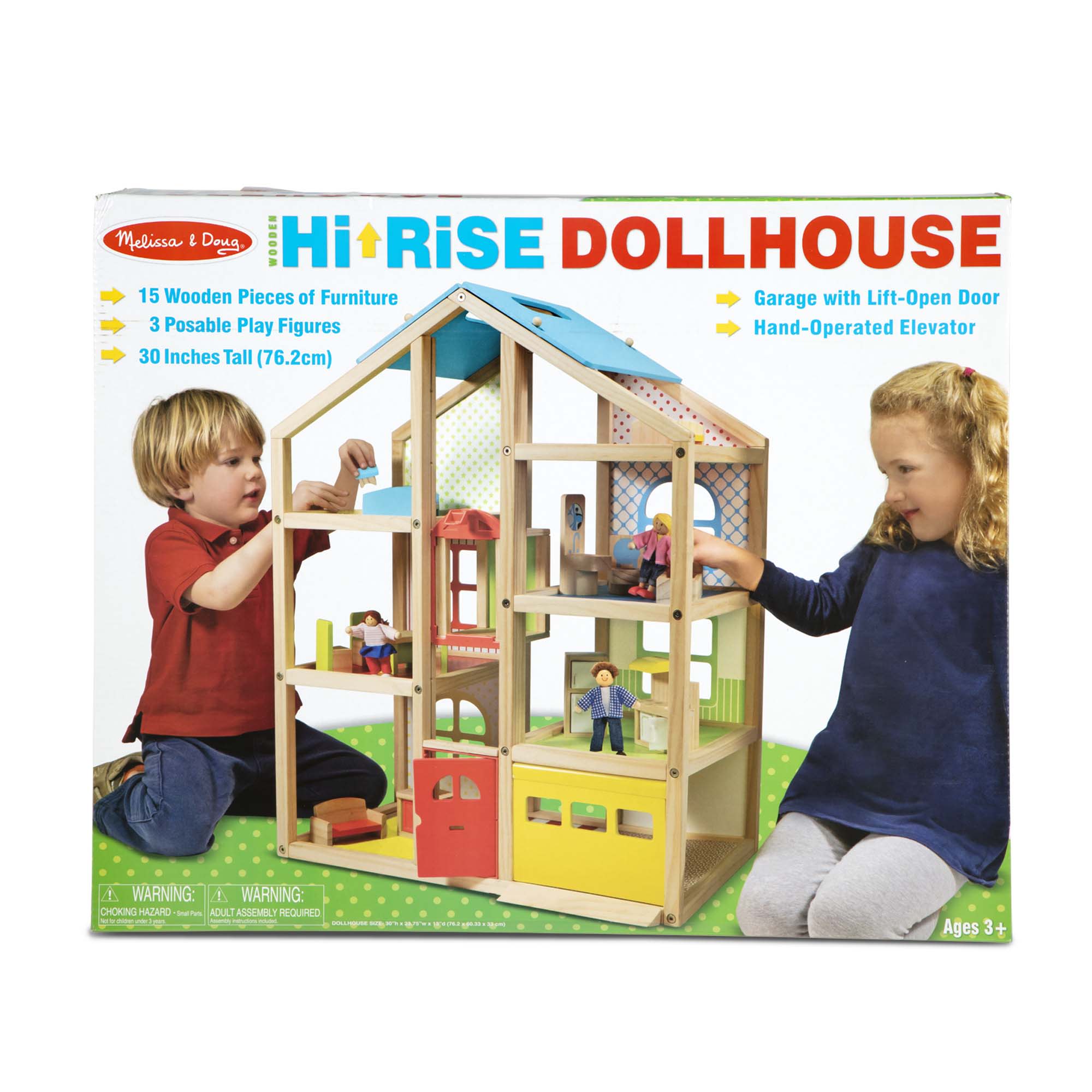 Melissa & Doug Wooden Hi-Rise Dollhouse - Image 3