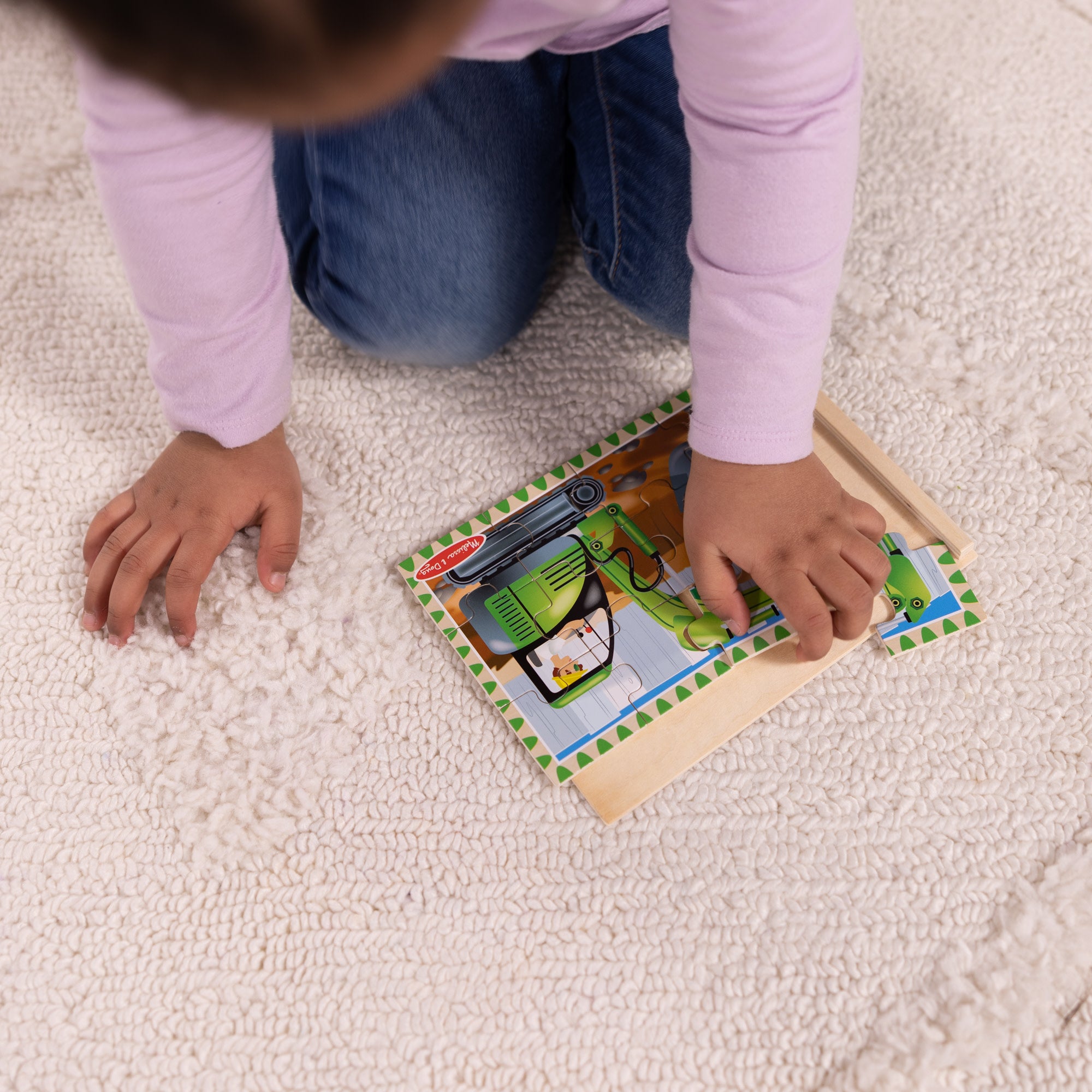 Melissa & Doug Wooden Jigsaw Puzzles in a Box - Construction - Image 8