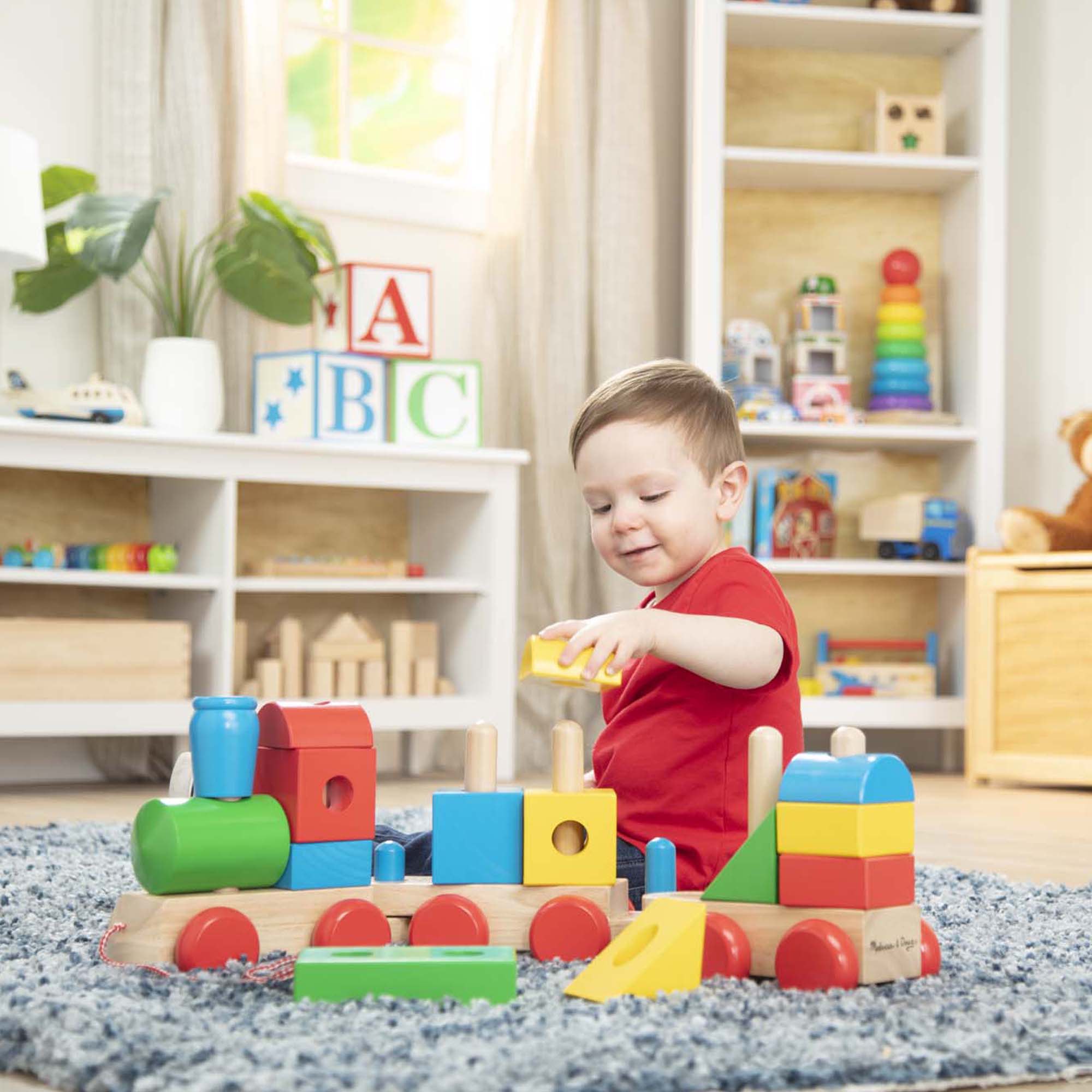 Melissa & Doug Jumbo Wooden Stacking Train ?C Classic - Image 2