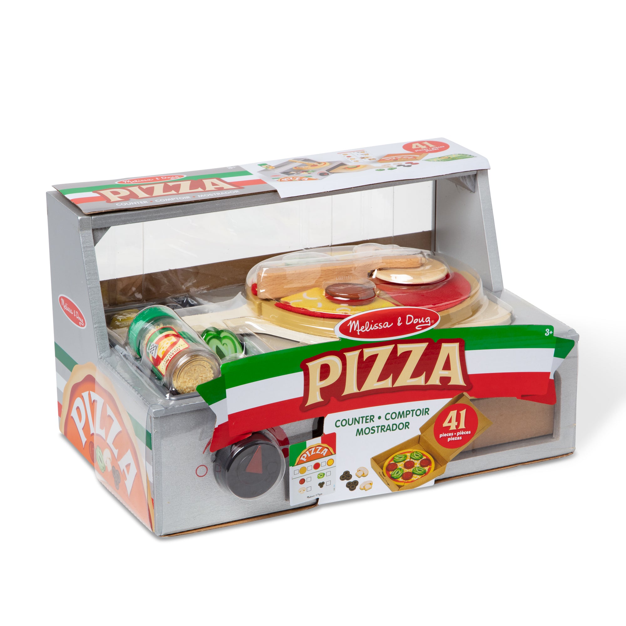 Melissa & Doug Top & Bake Pizza Counter - Wooden Play Food - Image 3