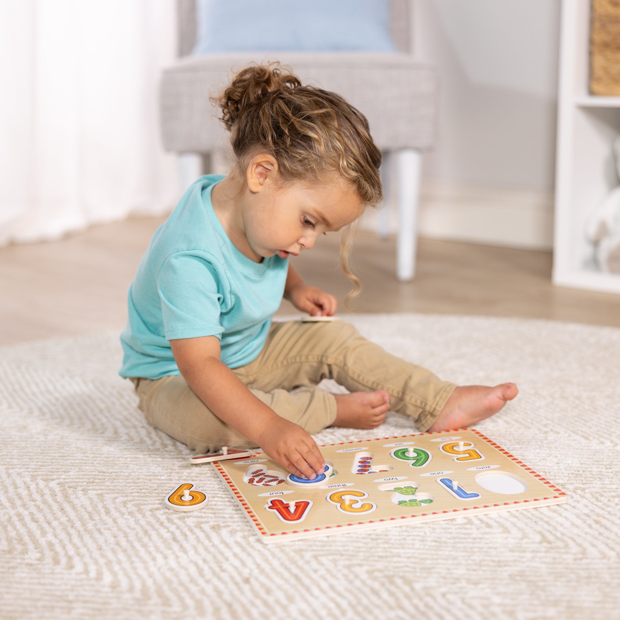 Melissa & Doug Lift & See Numbers Peg Puzzle - 10 Pieces - Image 7