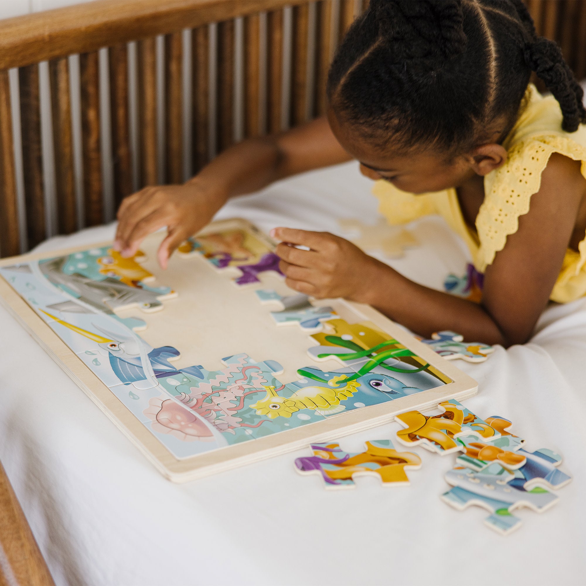 Melissa & Doug Wooden Jigsaw Puzzle - Under the Sea - 24 Pieces - Image 6