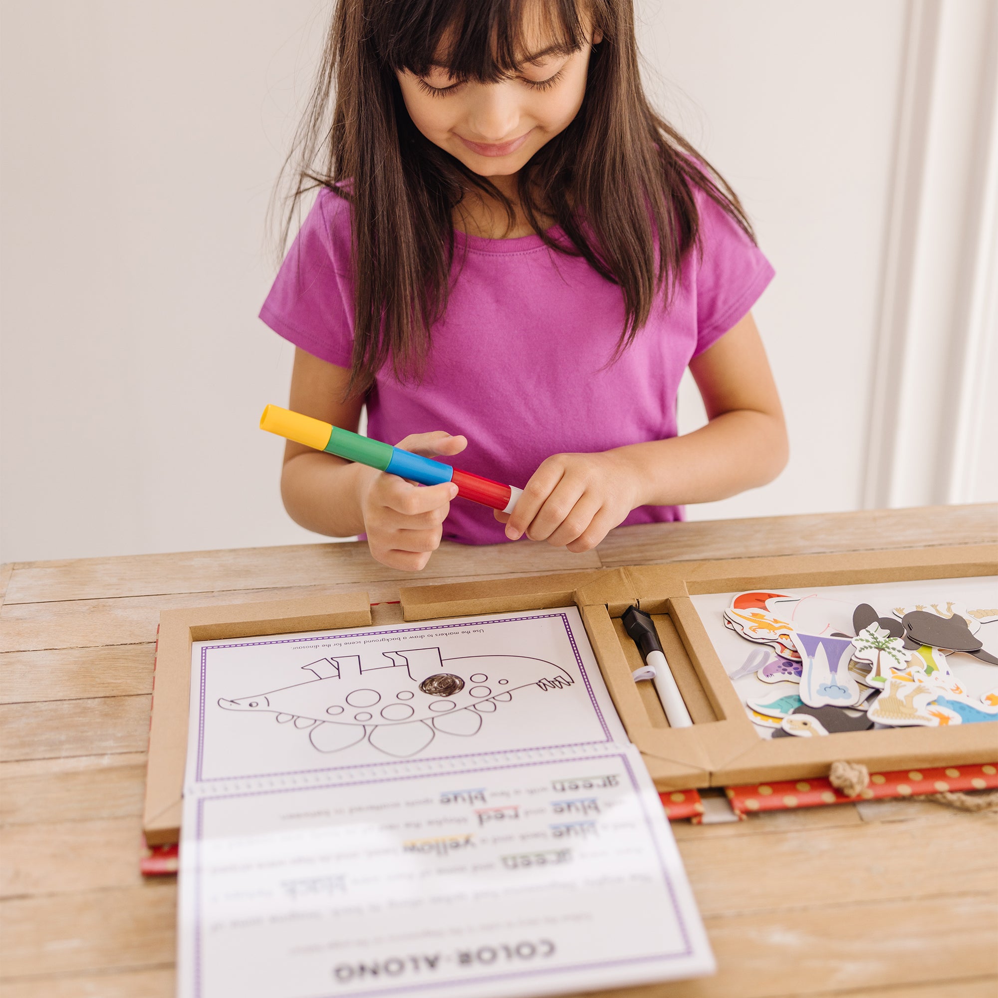 Melissa & Doug Natural Play: Play, Draw, Create Reusable Drawing & Magnet Kit ?C Dinosaurs - Image 10