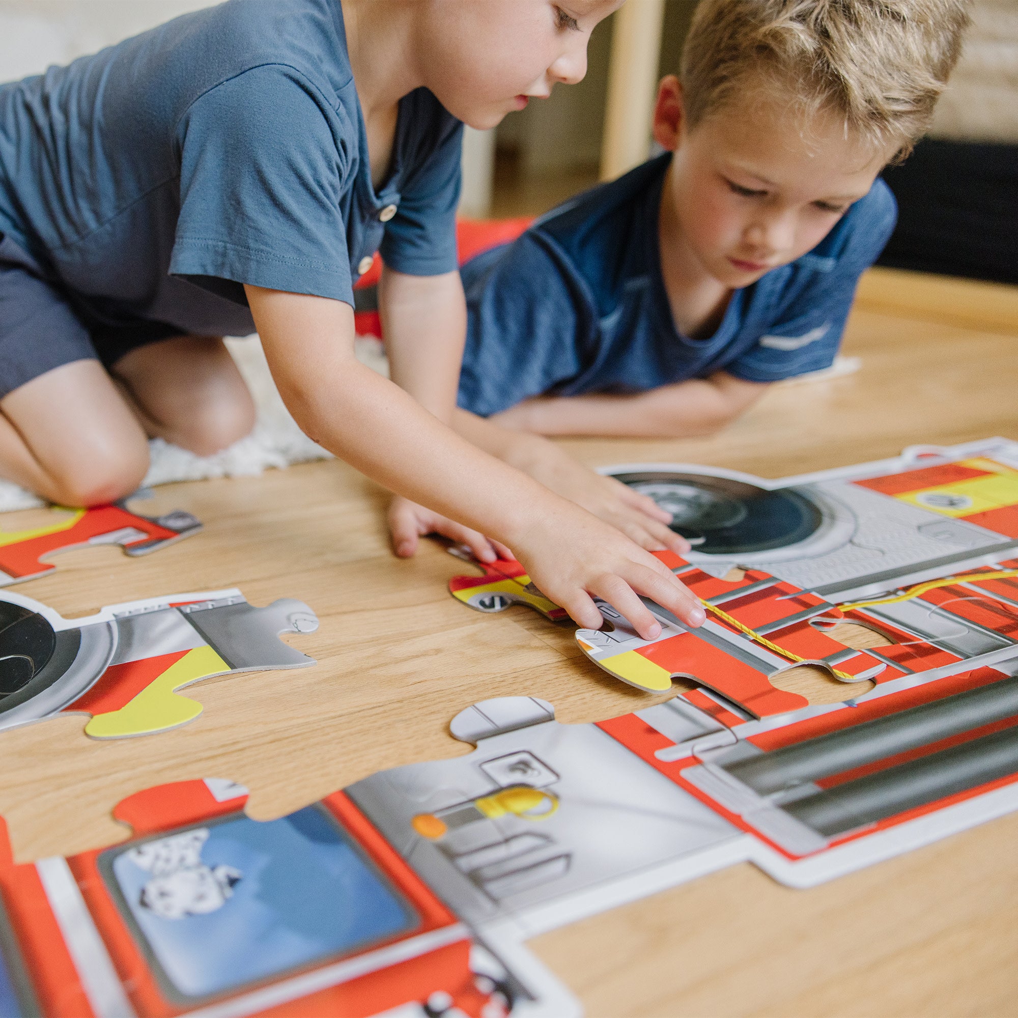 Melissa & Doug Giant Fire Truck Floor Puzzle - 24 Pieces - Image 3
