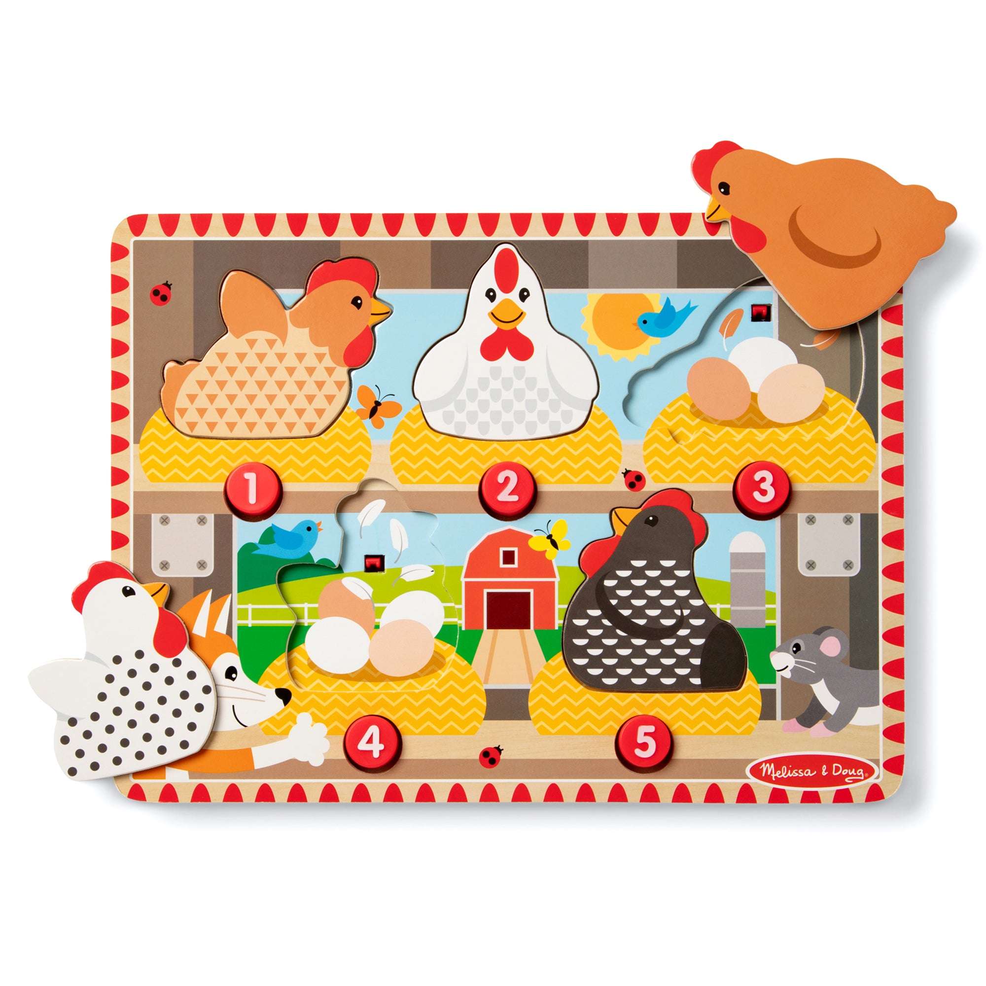 Melissa & Doug Happy Hens Push to Pop Puzzle - Image 4