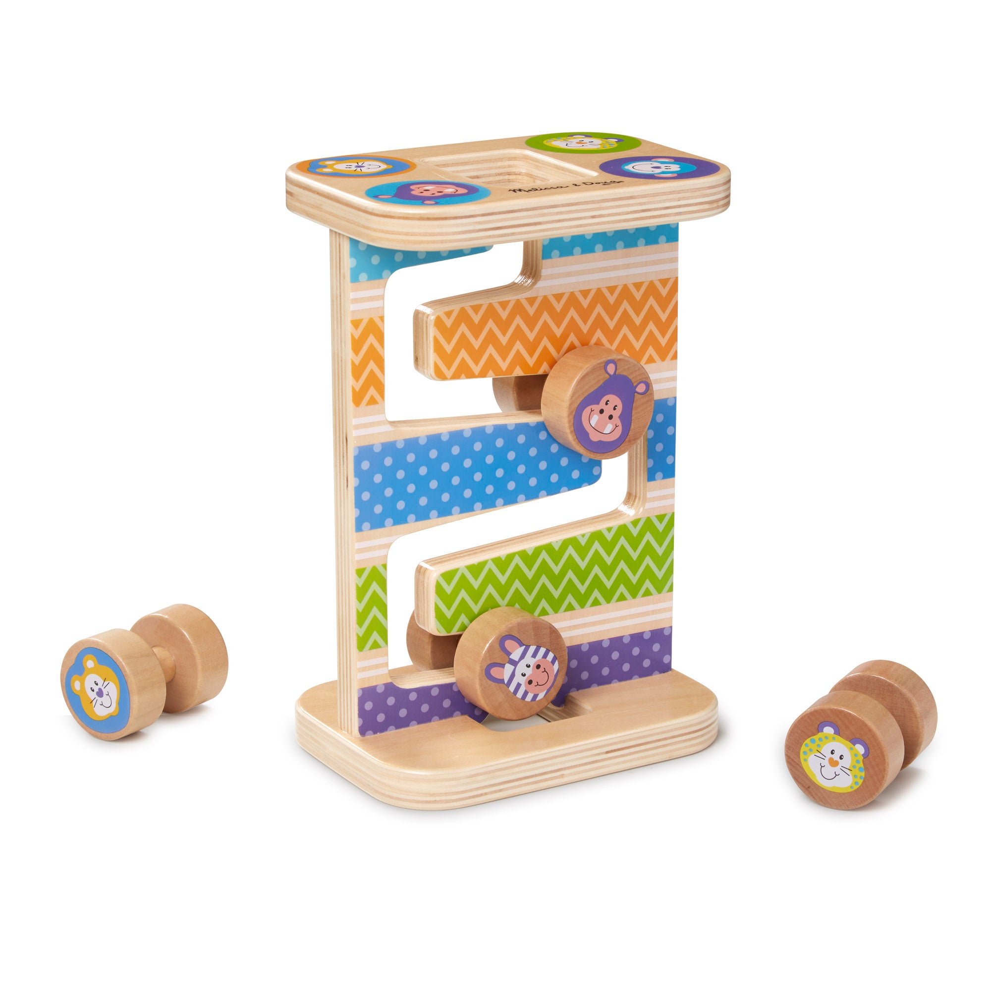 Melissa & Doug First Play Wooden Safari Zig-Zag Tower - Image 9