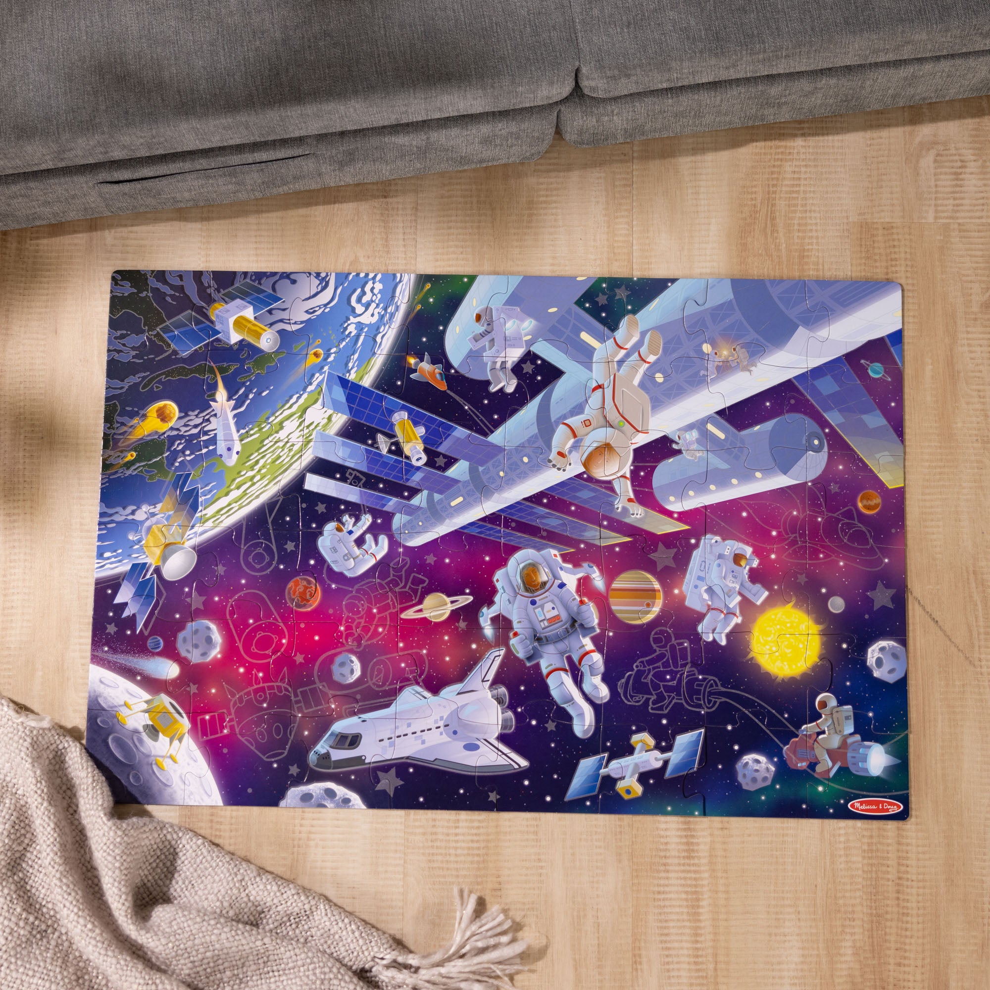Melissa & Doug Outer Space Glow-in-the-Dark Floor Puzzle ?C 48 Pieces - Image 9