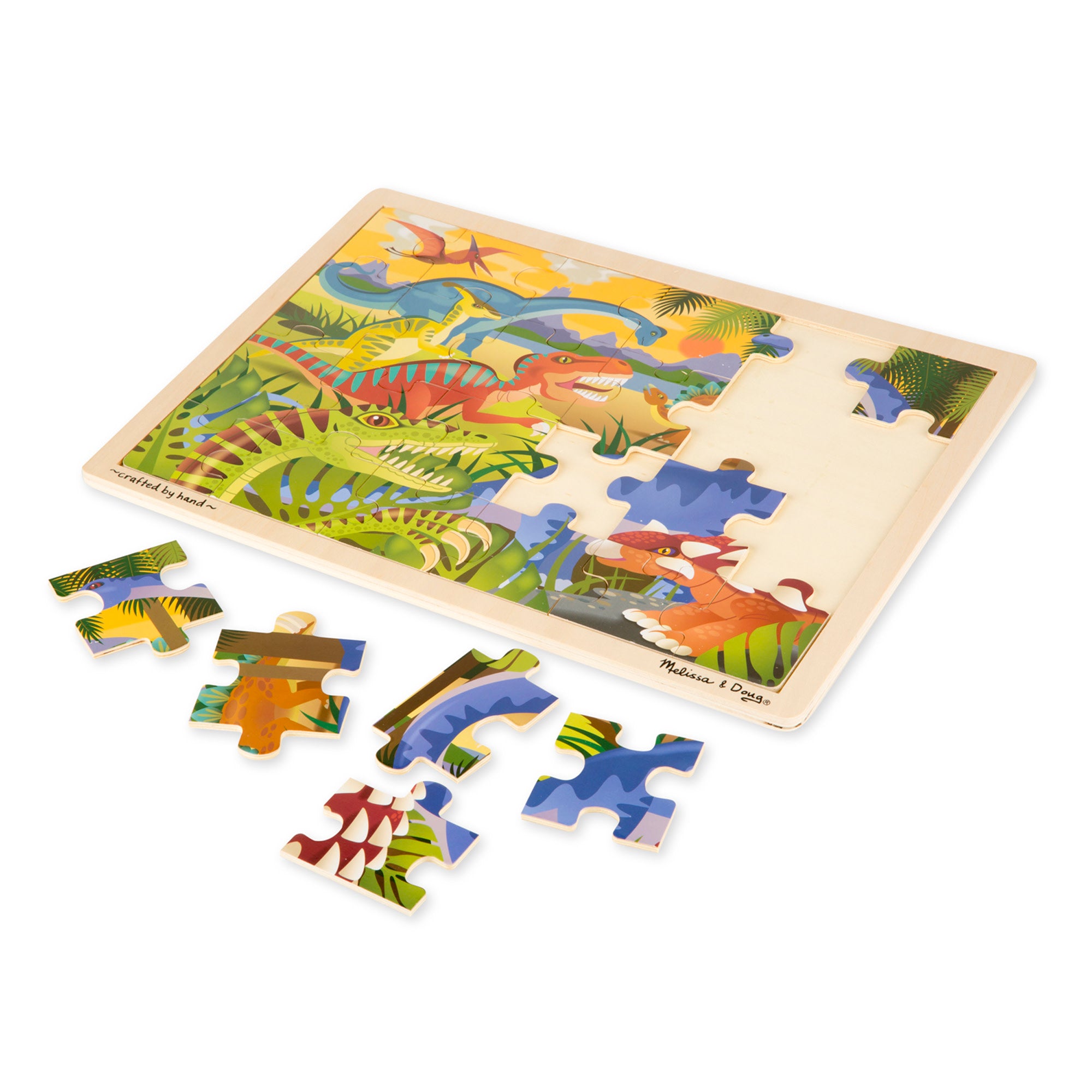 Melissa & Doug Dinosaur Wooden Jigsaw Puzzle - 24 Pieces - Image 4