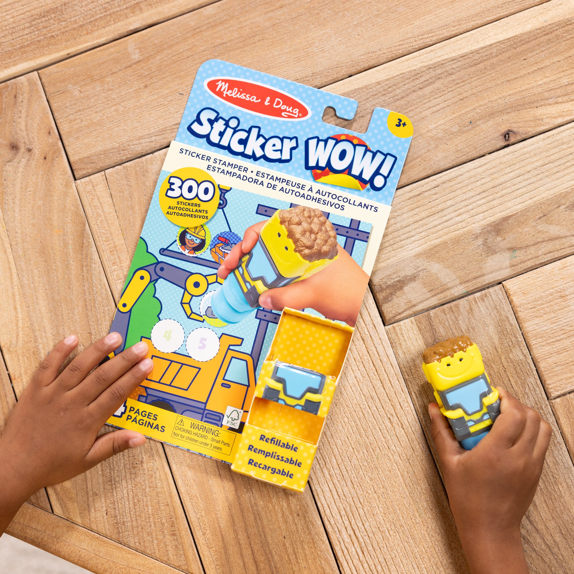 Melissa & Doug Sticker WOW!? Bulldozer Bundle: Activity Pad & Sticker Stamper + Mini Activity Pad and 200 Refill Stickers - Image 5